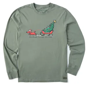 Men's Little Dachshund Through the Snow Long Sleeve Crusher Tee Life is Good