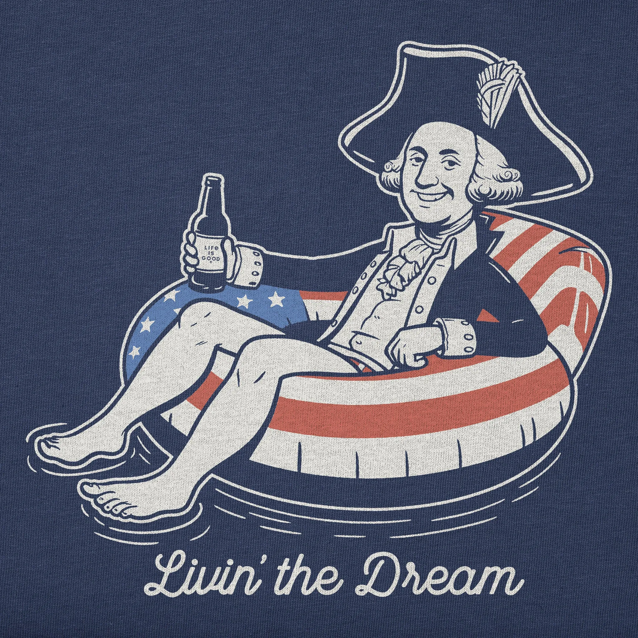 Men's Livin' the Dream George Washington Short Sleeve Tee Life is Good