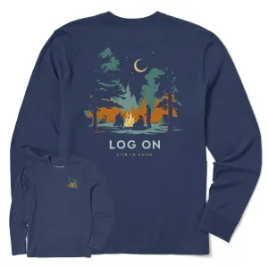 Men's Log On Campfire Long Sleeve Crusher Tee Life is Good