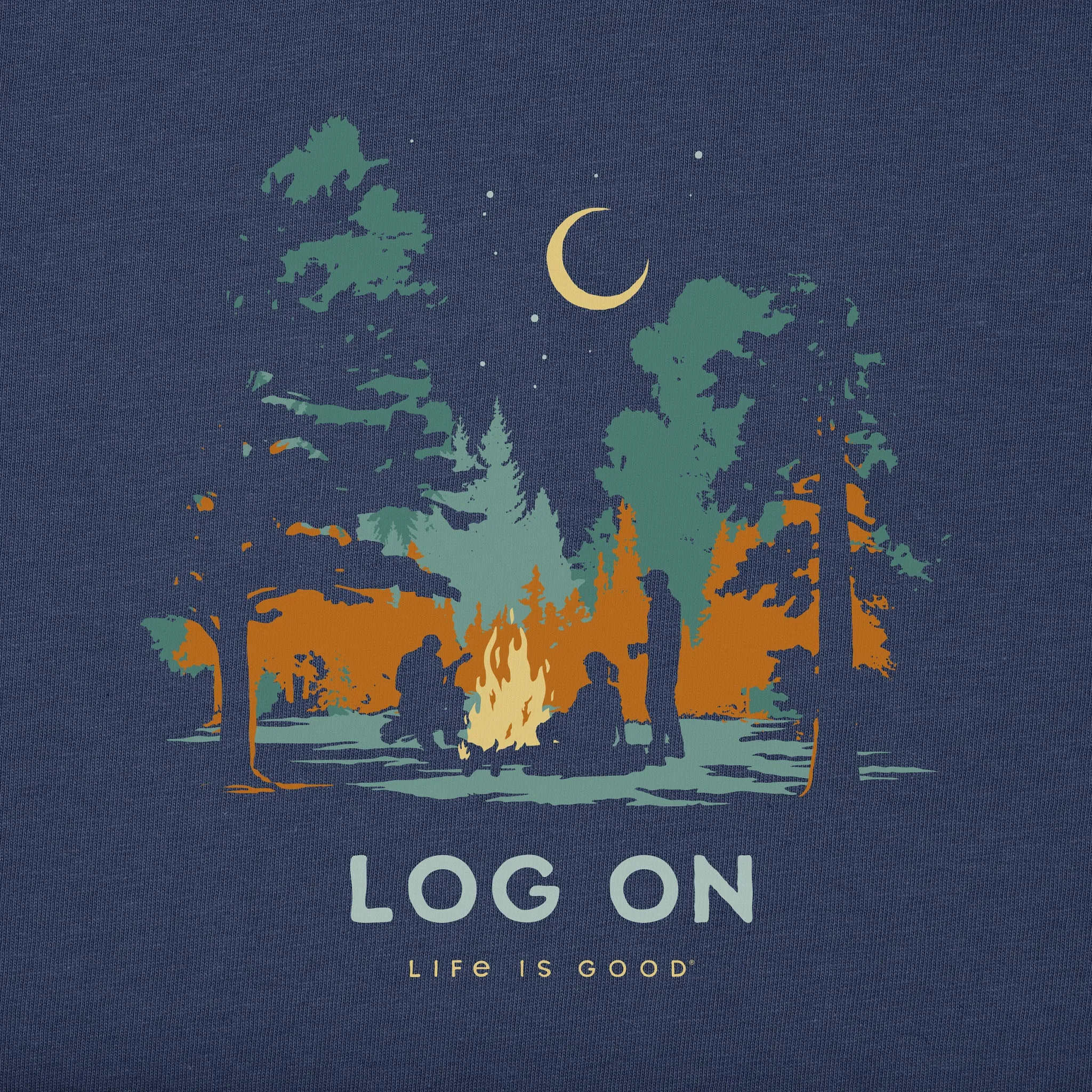 Men's Log On Campfire Long Sleeve Crusher Tee Life is Good
