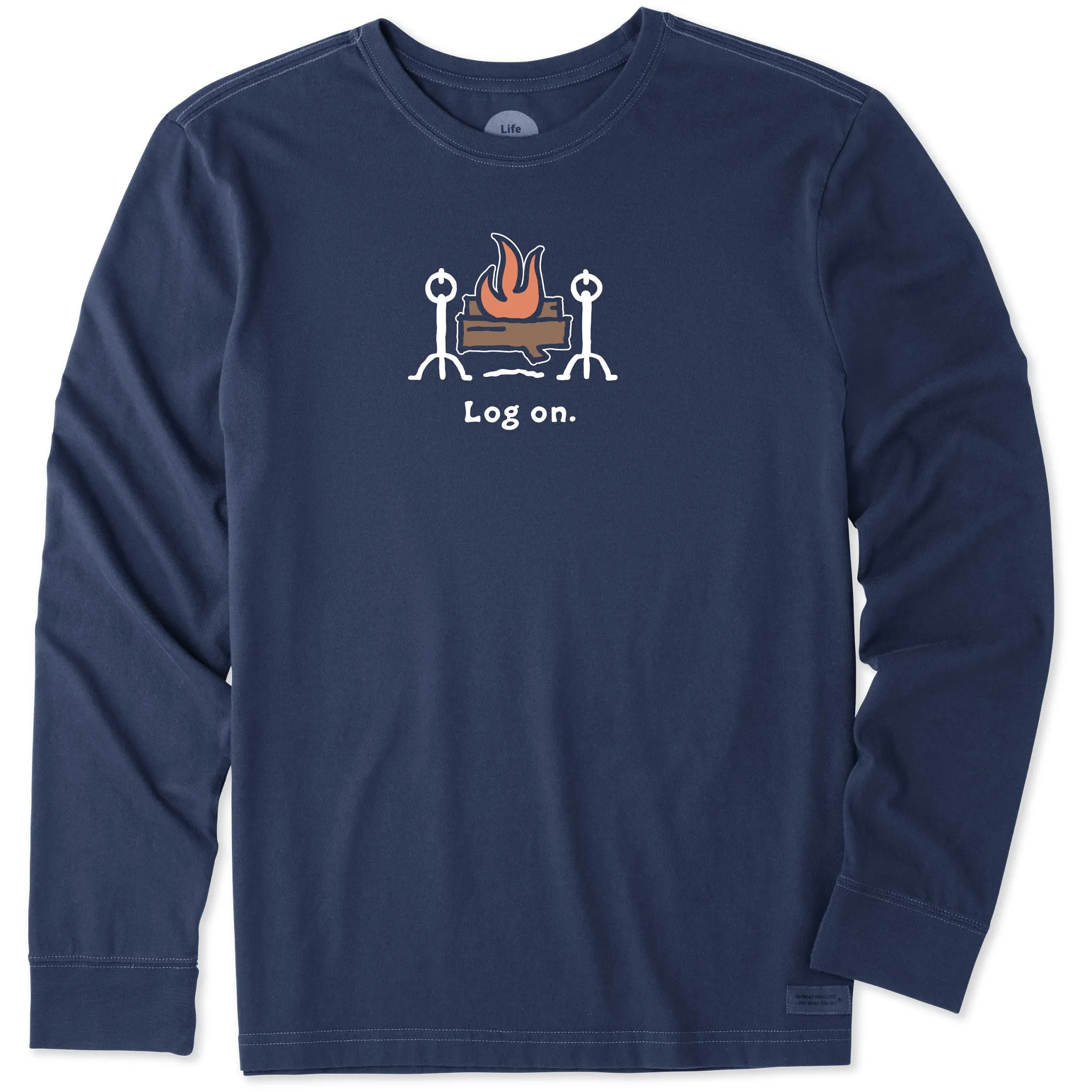 Men's Log On Long Sleeve Crusher Tee Life is Good