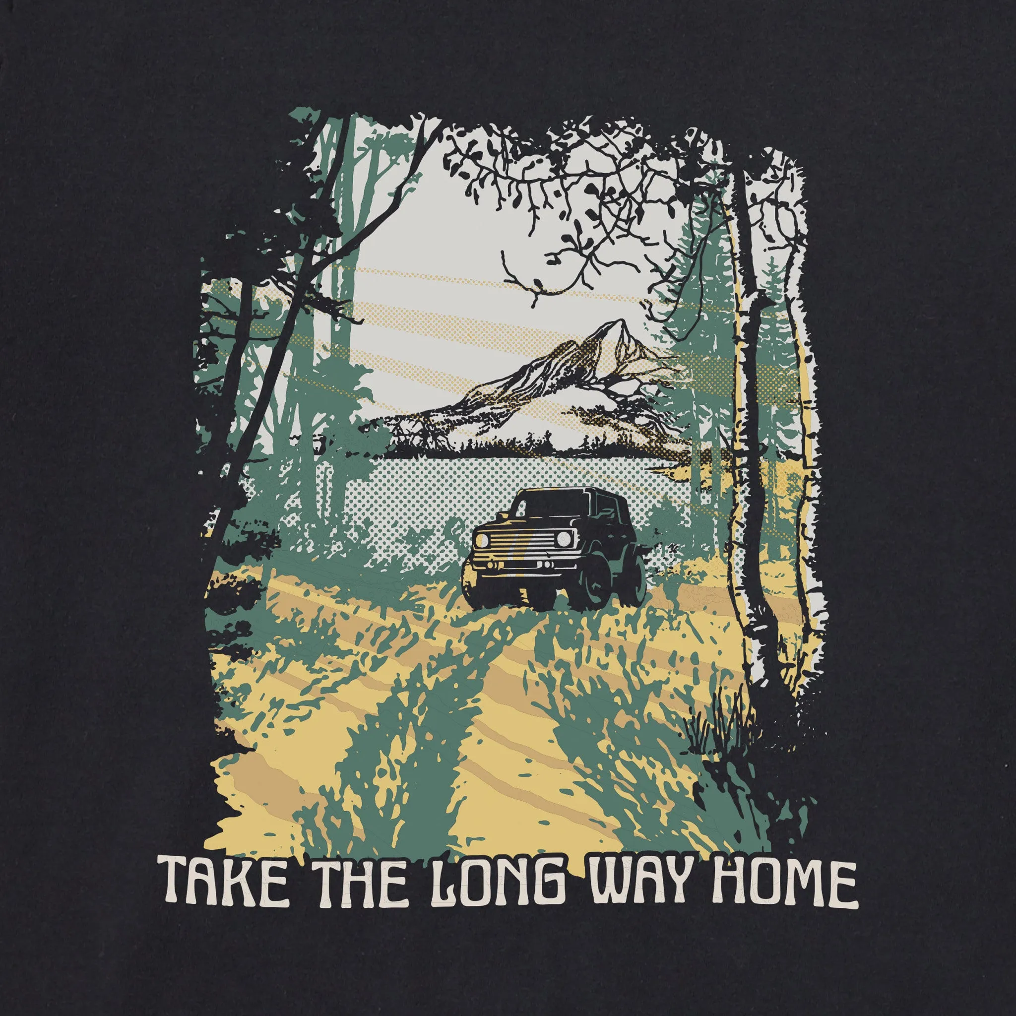 Men's Long Way Home Jeep Short Sleeve Crusher Tee Life is Good