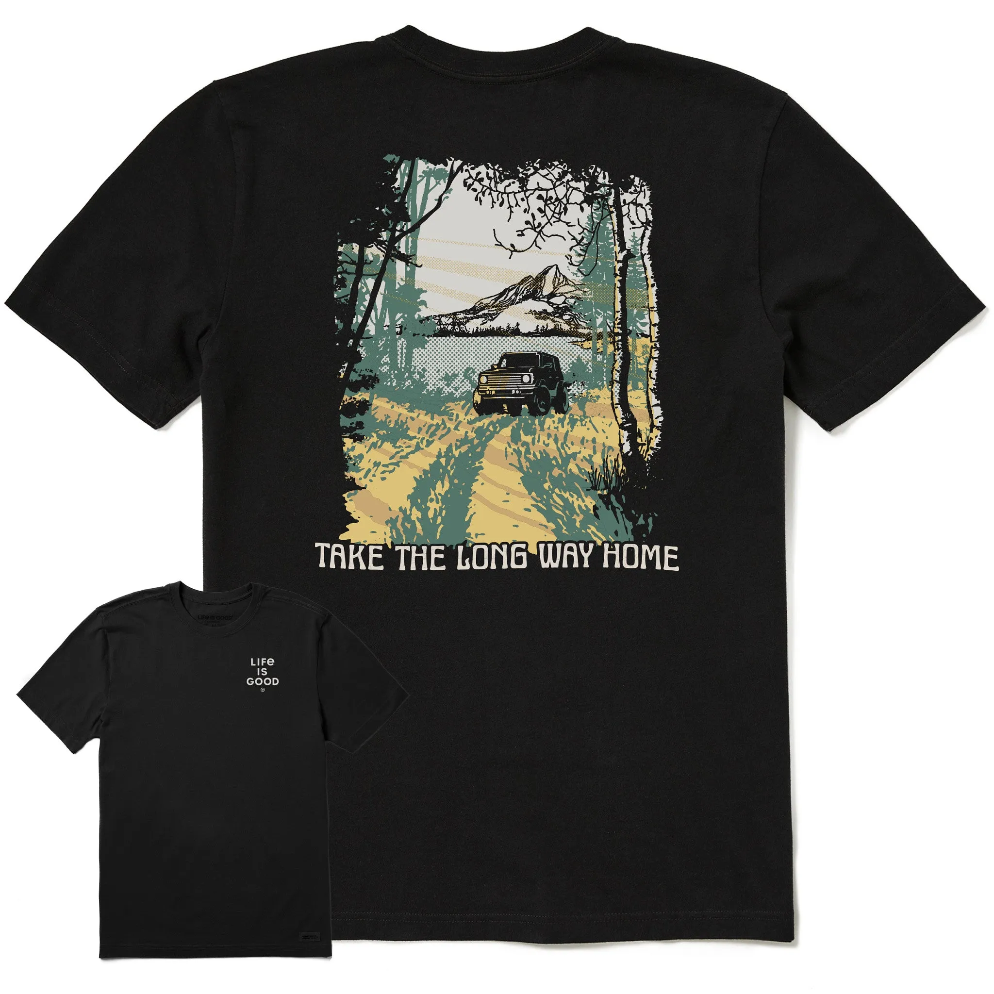 Men's Long Way Home Jeep Short Sleeve Crusher Tee Life is Good