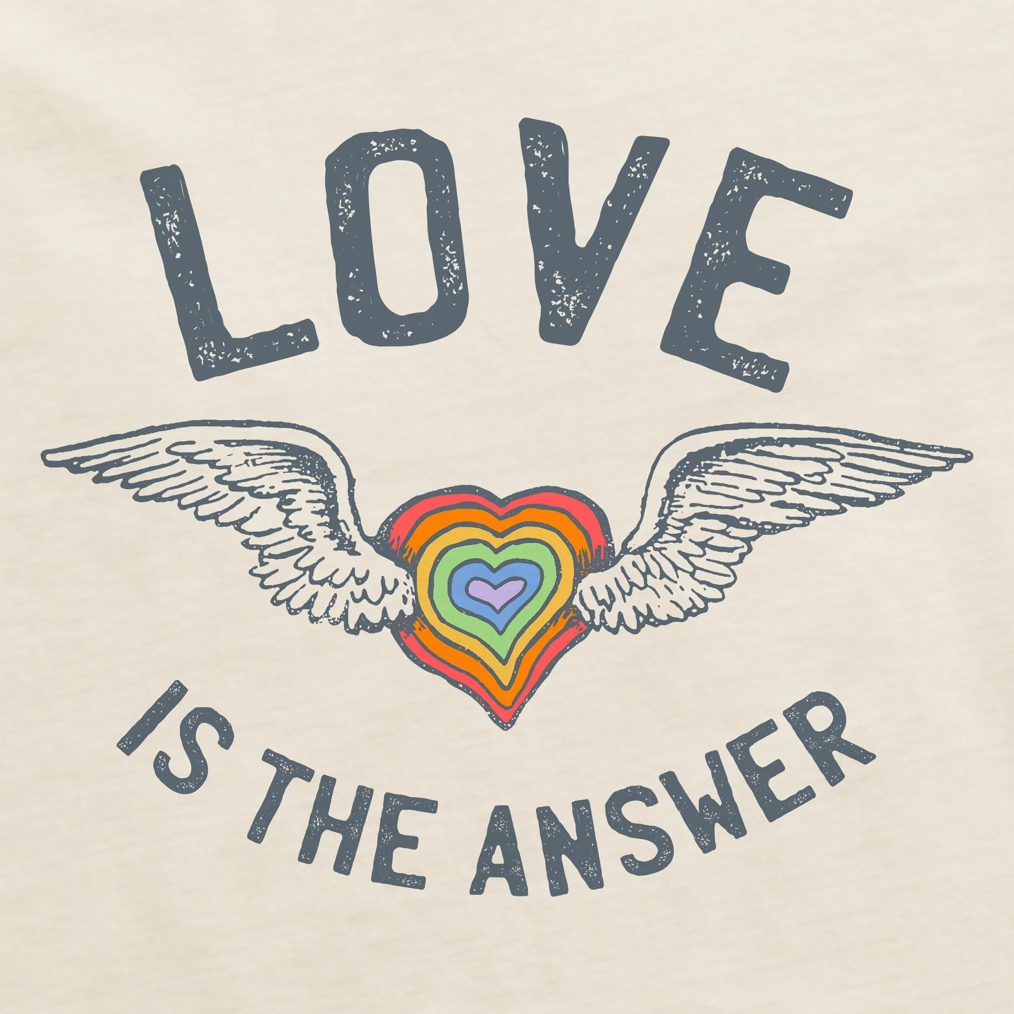 Men's Love is the Answer Wings Short Sleeve Crusher Tee Life is Good