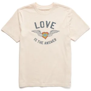 Men's Love is the Answer Wings Short Sleeve Crusher Tee Life is Good