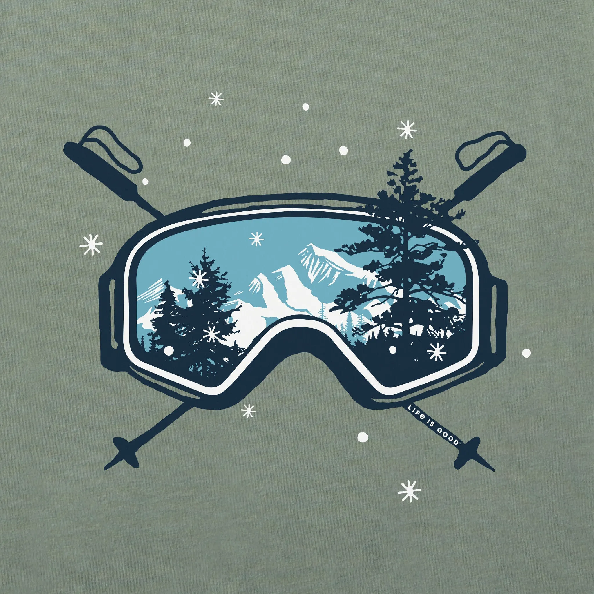 Men's Macro Goggles Long Sleeve Crusher Tee Life is Good