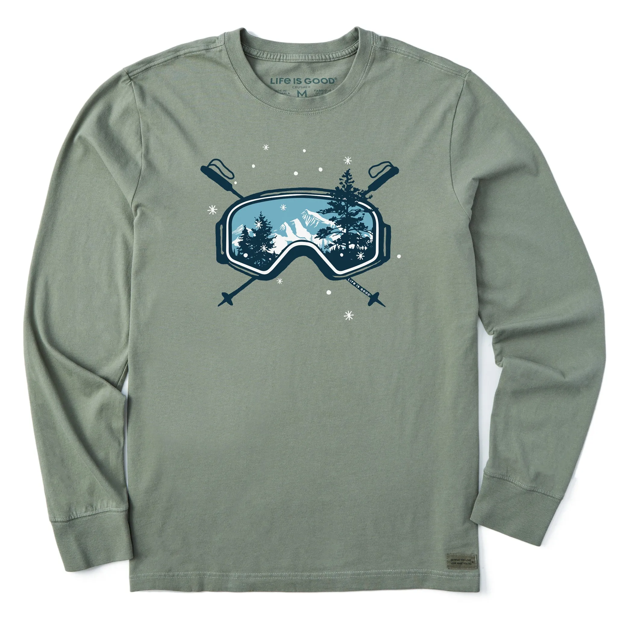 Men's Macro Goggles Long Sleeve Crusher Tee Life is Good