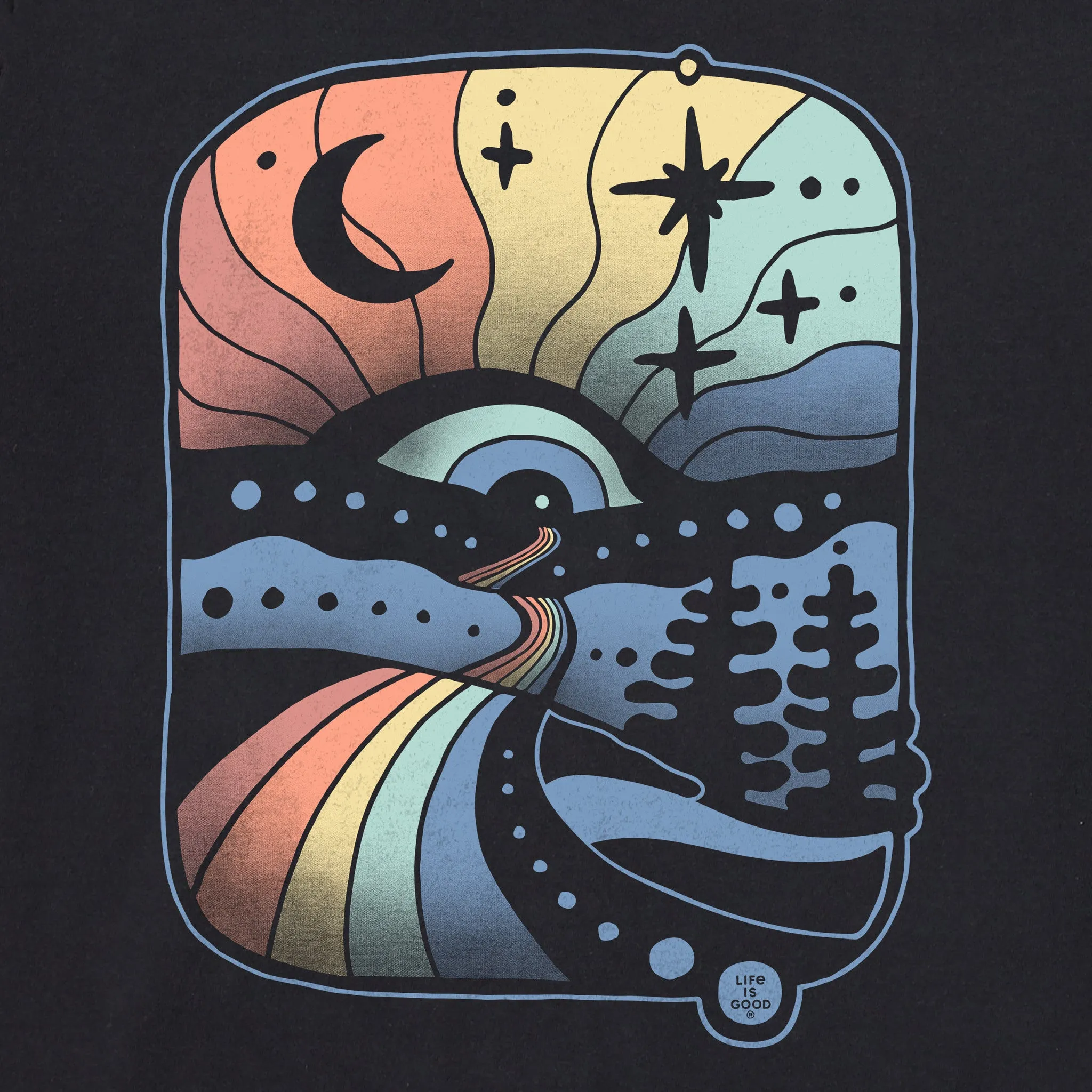 Men's Magic Rainbow Path Short Sleeve Tee Life is Good
