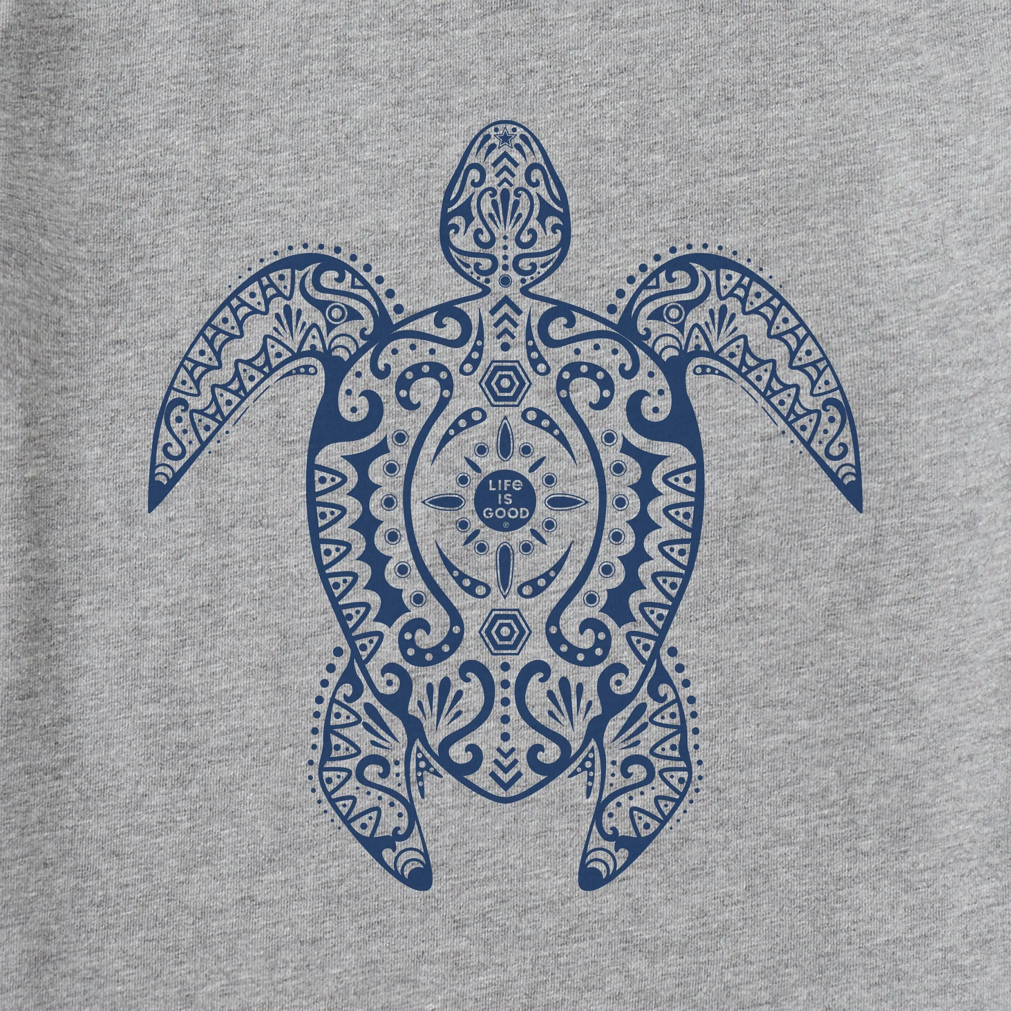 Men's Mandala Turtle Black and White Short Sleeve Crusher Tee Life is Good