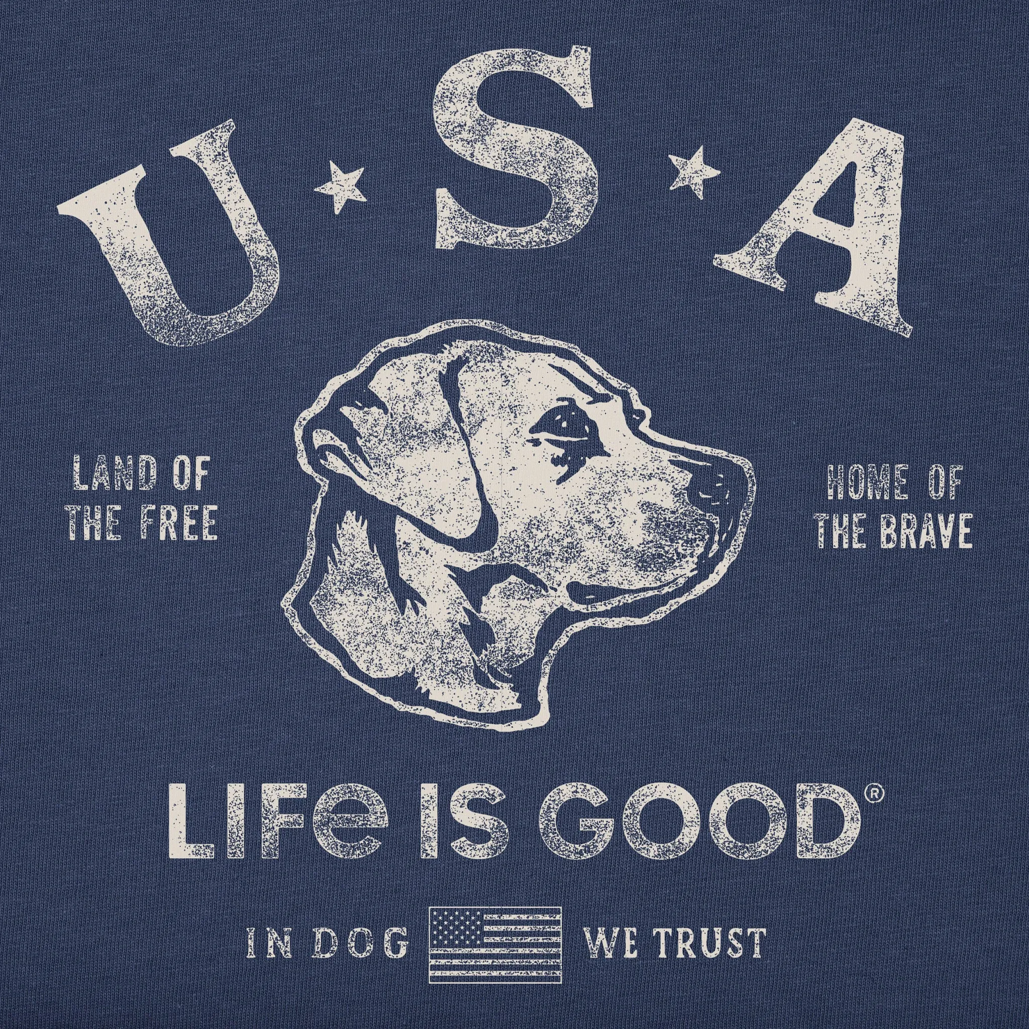 Men's Manifesto Land of the Free Dog Short Sleeve Crusher-LITE Tee Life is Good