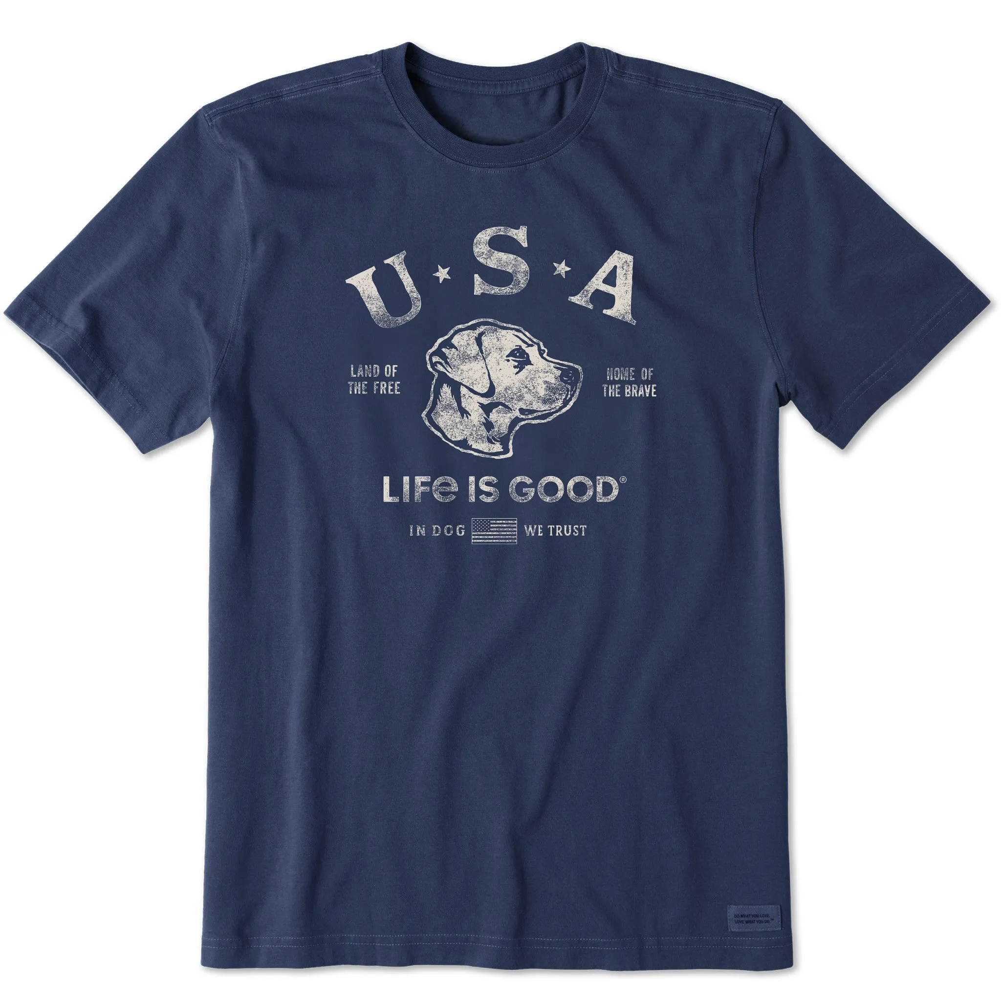 Men's Manifesto Land of the Free Dog Short Sleeve Crusher-LITE Tee Life is Good