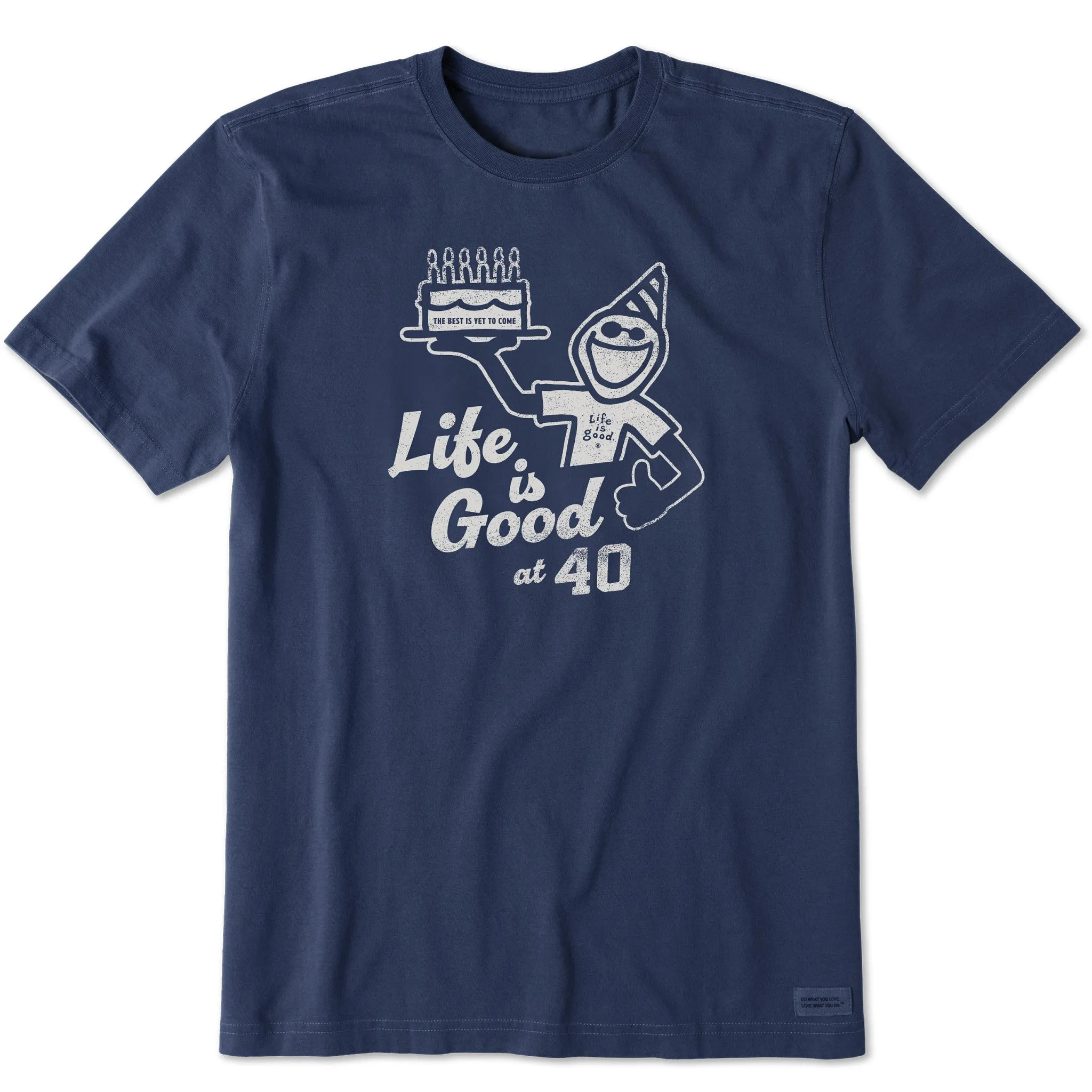 Men's Matchbook Jake 40th Birthday Short Sleeve Crusher Tee Life is Good