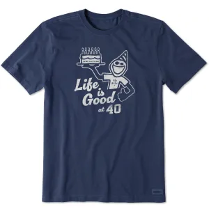 Men's Matchbook Jake 40th Birthday Short Sleeve Crusher Tee Life is Good
