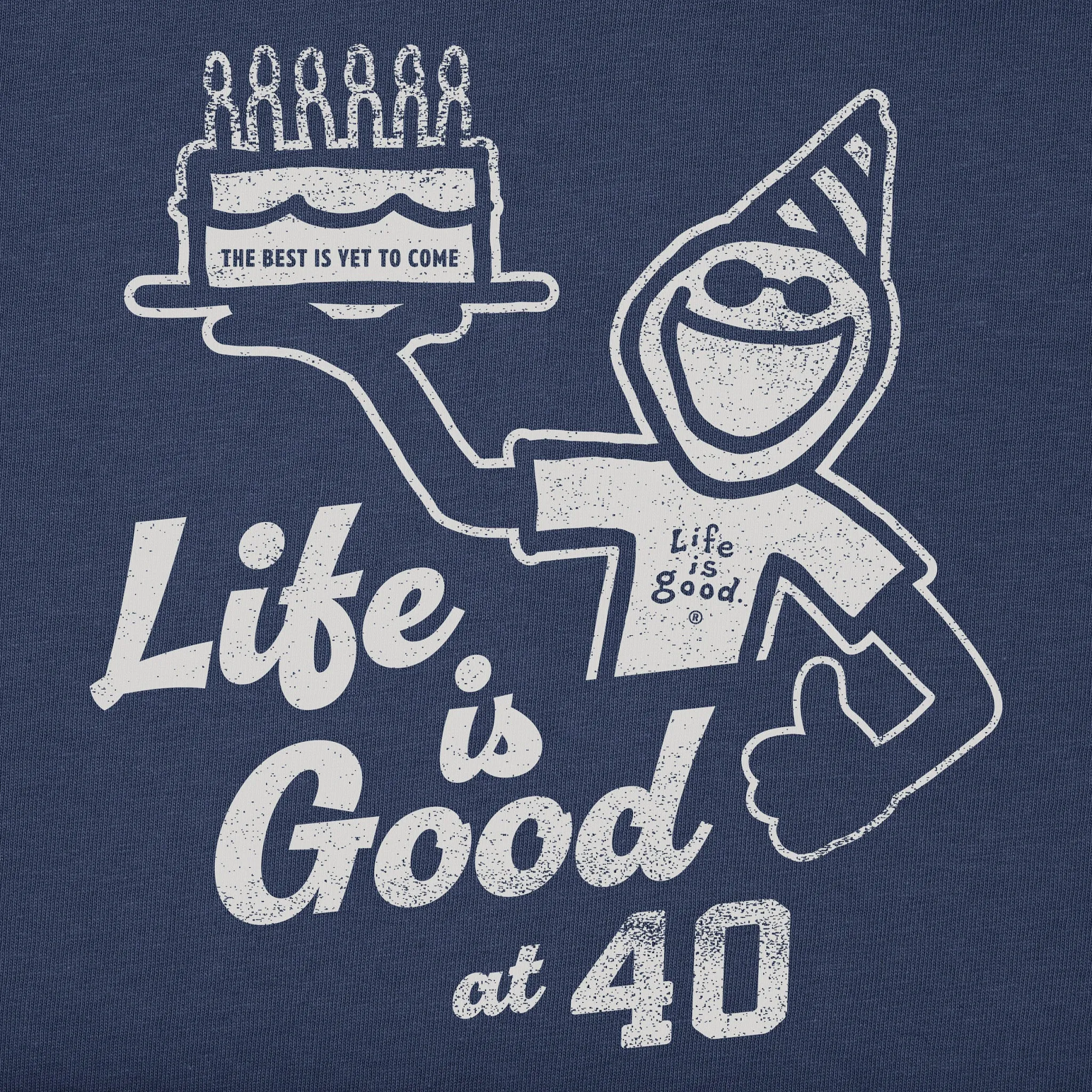Men's Matchbook Jake 40th Birthday Short Sleeve Crusher Tee Life is Good