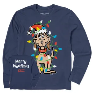Men's Max Merry Woofmas Long Sleeve Crusher Tee Life is Good