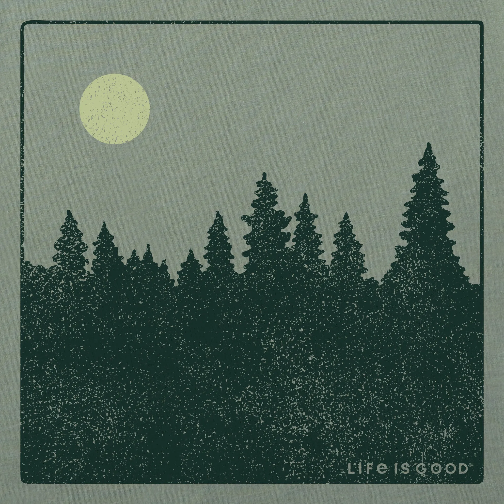 Men's Minimal Forest Sunset Short Sleeve Tee Life is Good