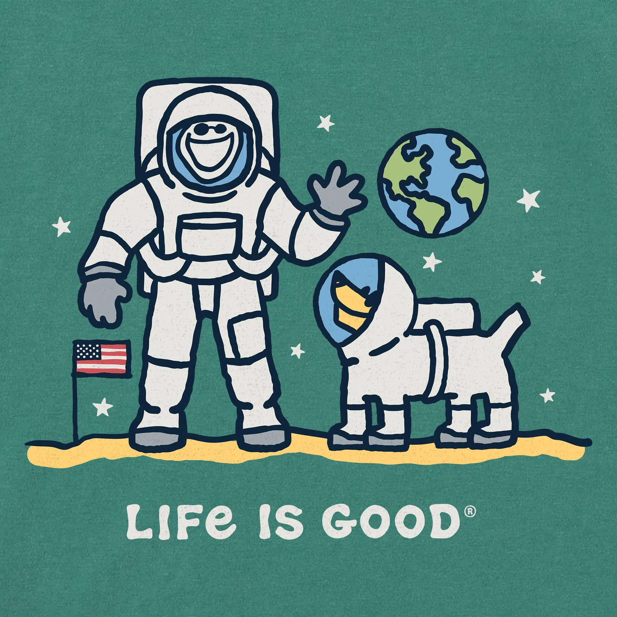 Men's Moon Landing Jake Short Sleeve Crusher Tee Life is Good