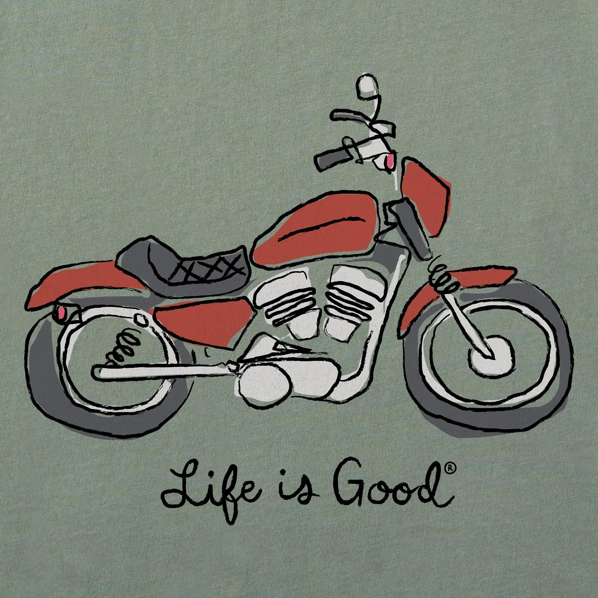 Men's Motorcycle Short Sleeve Tee Life is Good