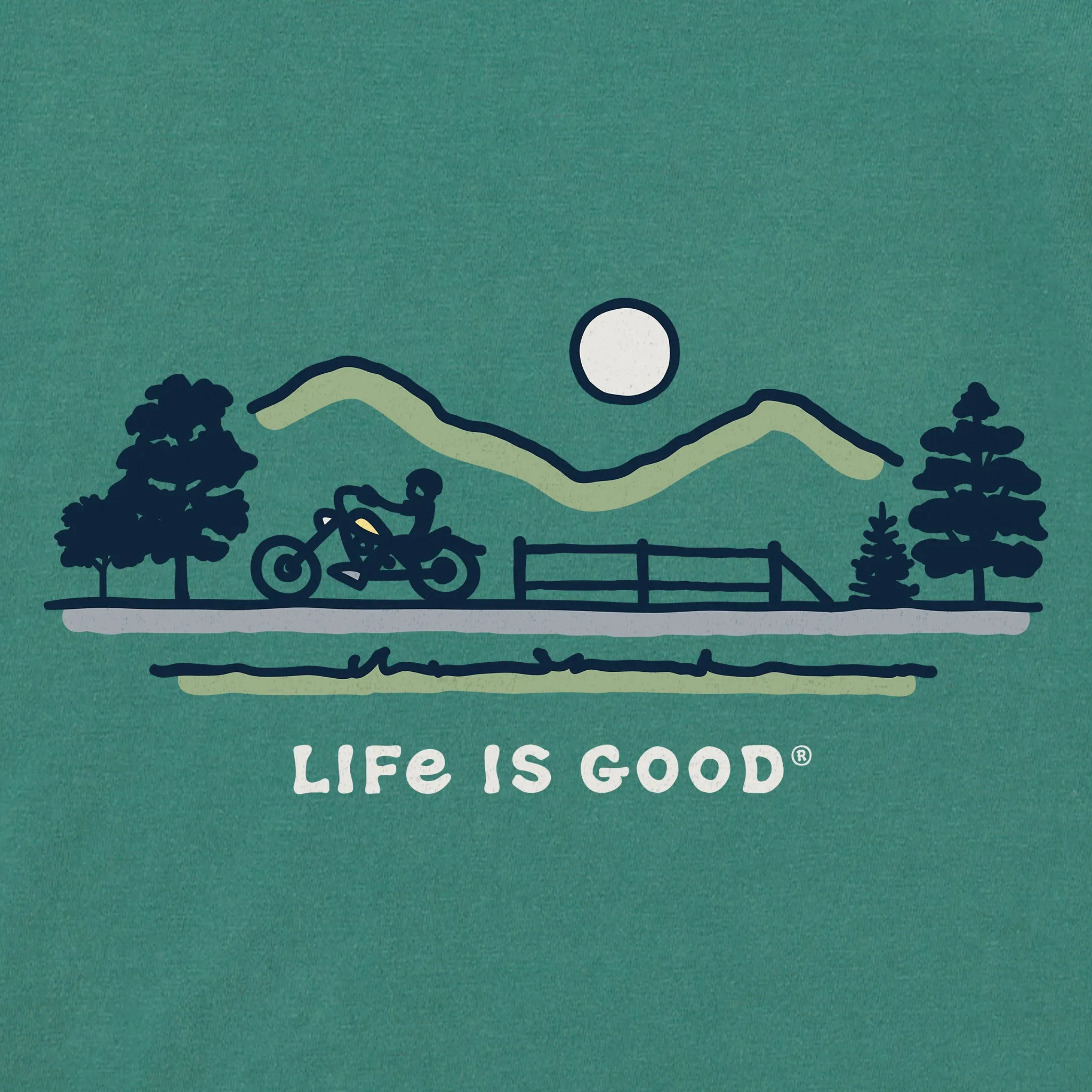 Men's Motorcycle Vista Short Sleeve Crusher Tee Life is Good