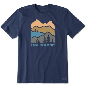 Men's Mountain Bike Landscape Silhouette Short Sleeve Crusher-LITE Tee Life is Good