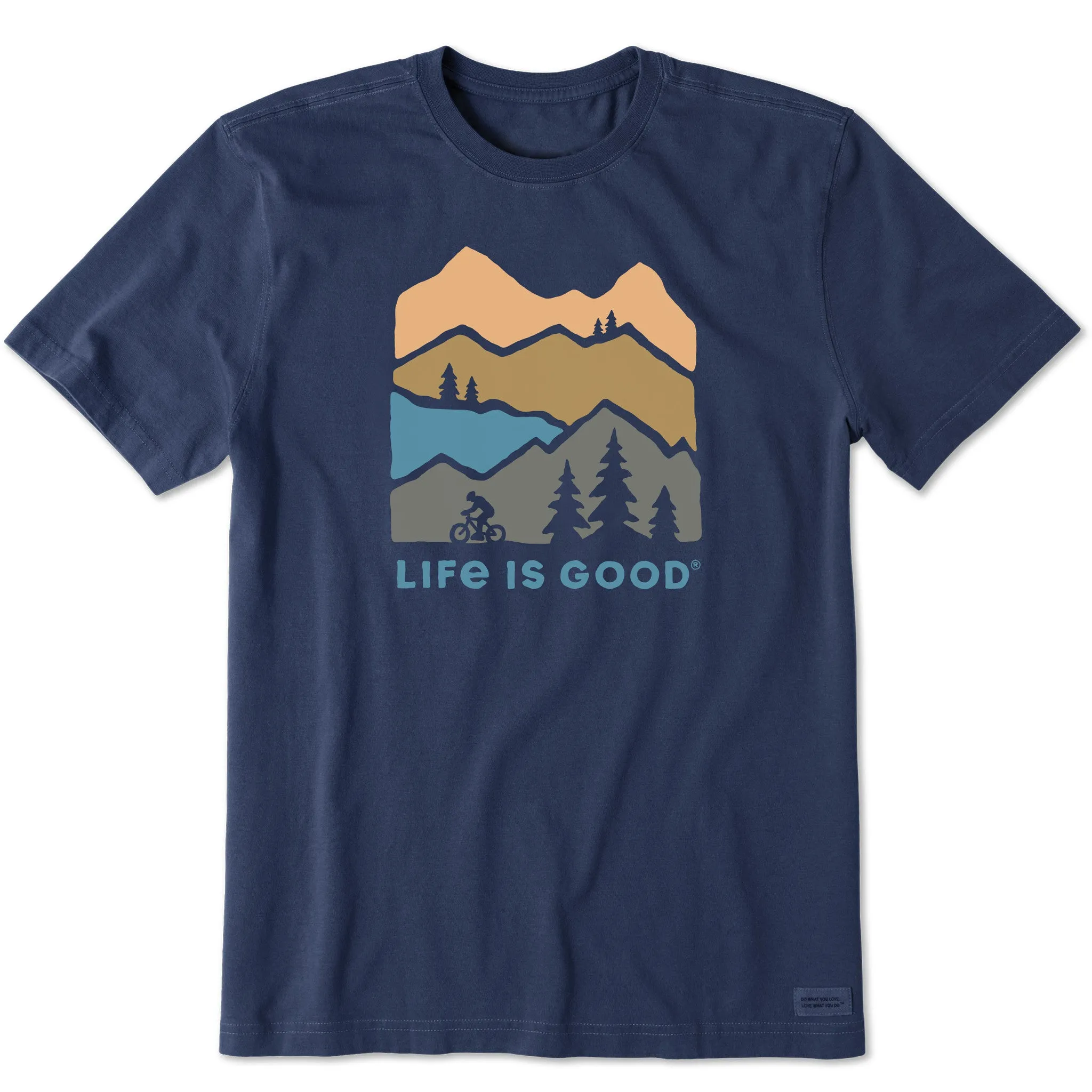 Men's Mountain Bike Landscape Silhouette Short Sleeve Crusher-LITE Tee Life is Good