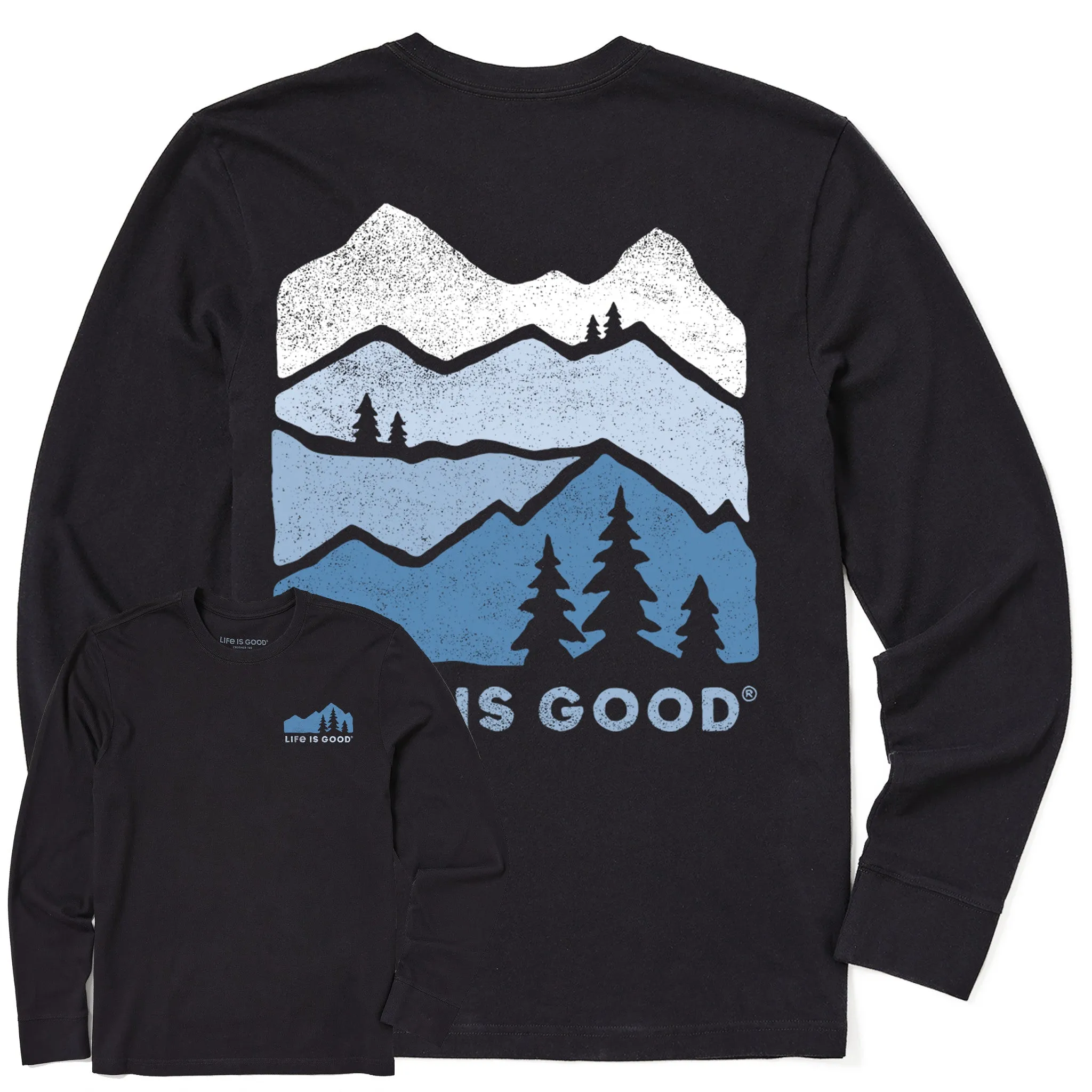 Men's Mountain Silhouette Long Sleeve Crusher Tee Life is Good