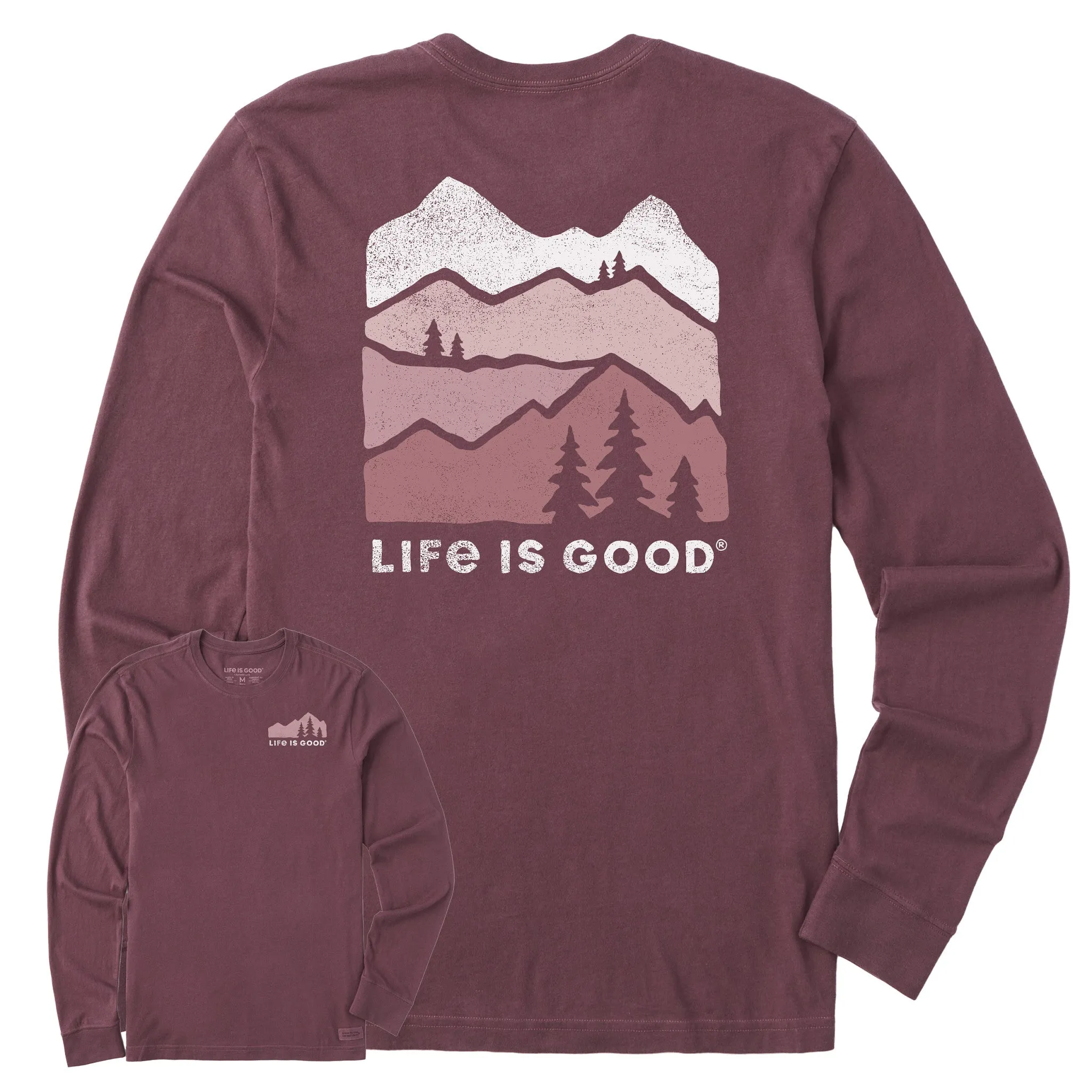 Men's Mountain Silhouette Long Sleeve Crusher Tee Life is Good