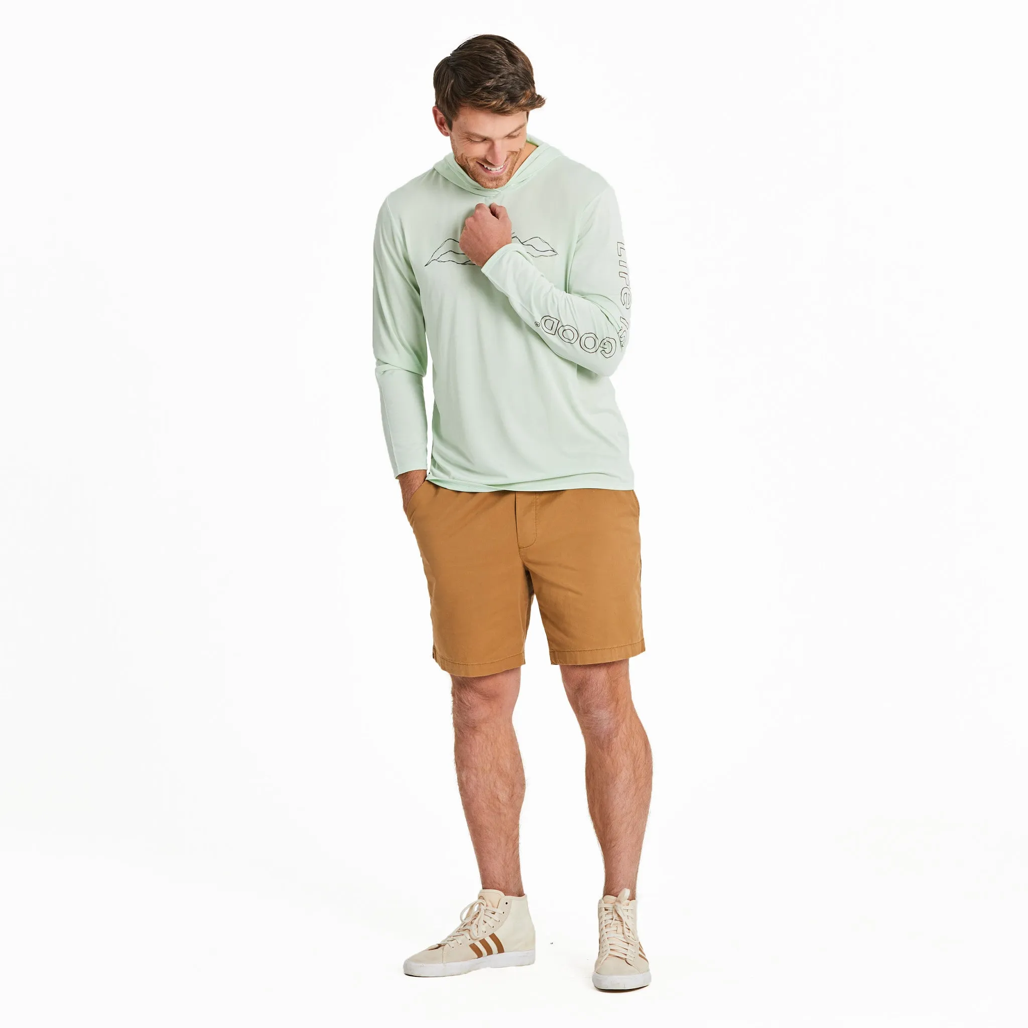 Men's Mountain Sun Scene Long Sleeve Sun Crusher Hoodie Life is Good