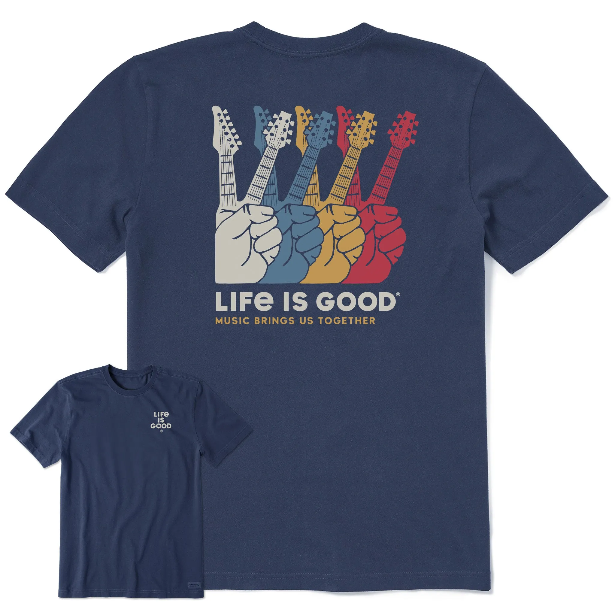 Men's Music Peace Guitars Short Sleeve Tee Life is Good