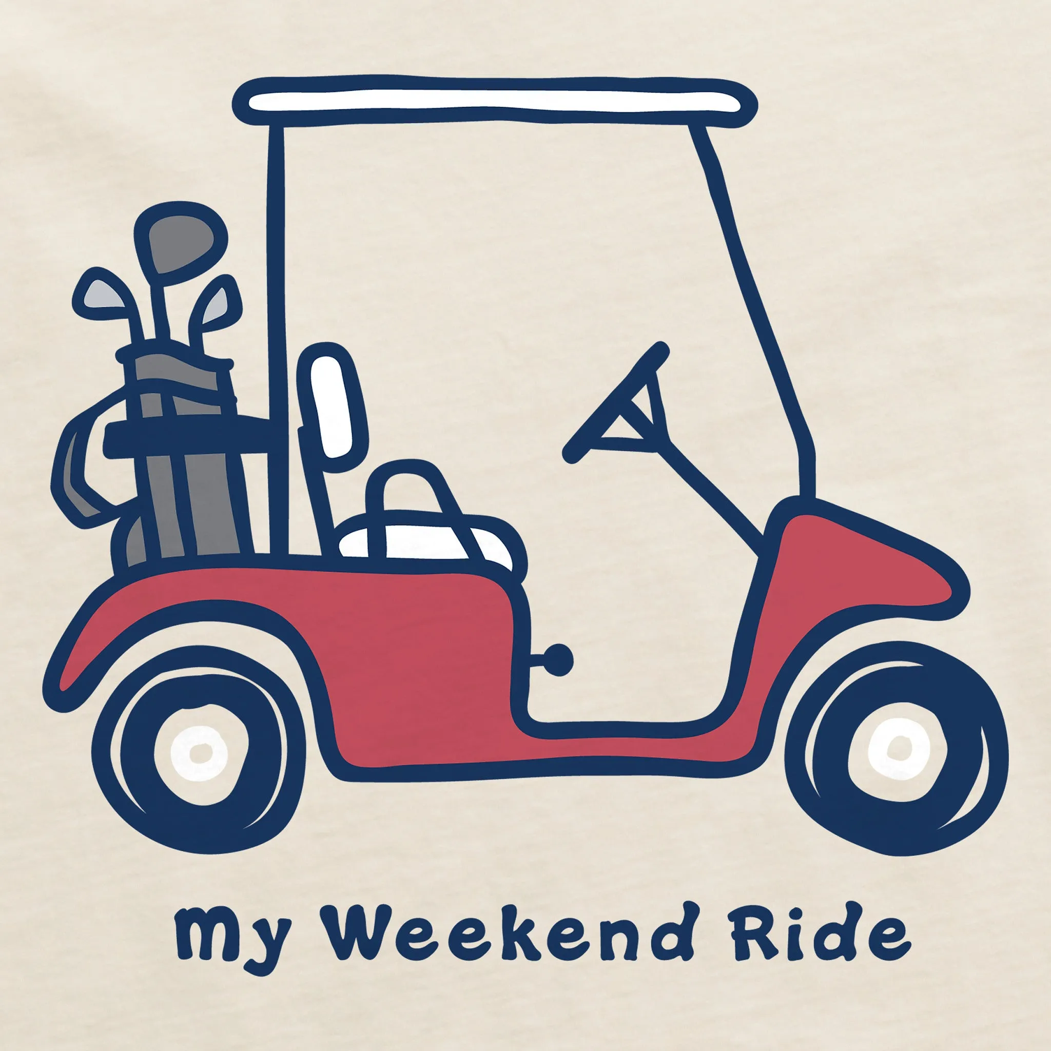 Men's My Weekend Ride Golf Short Sleeve Tee Life is Good