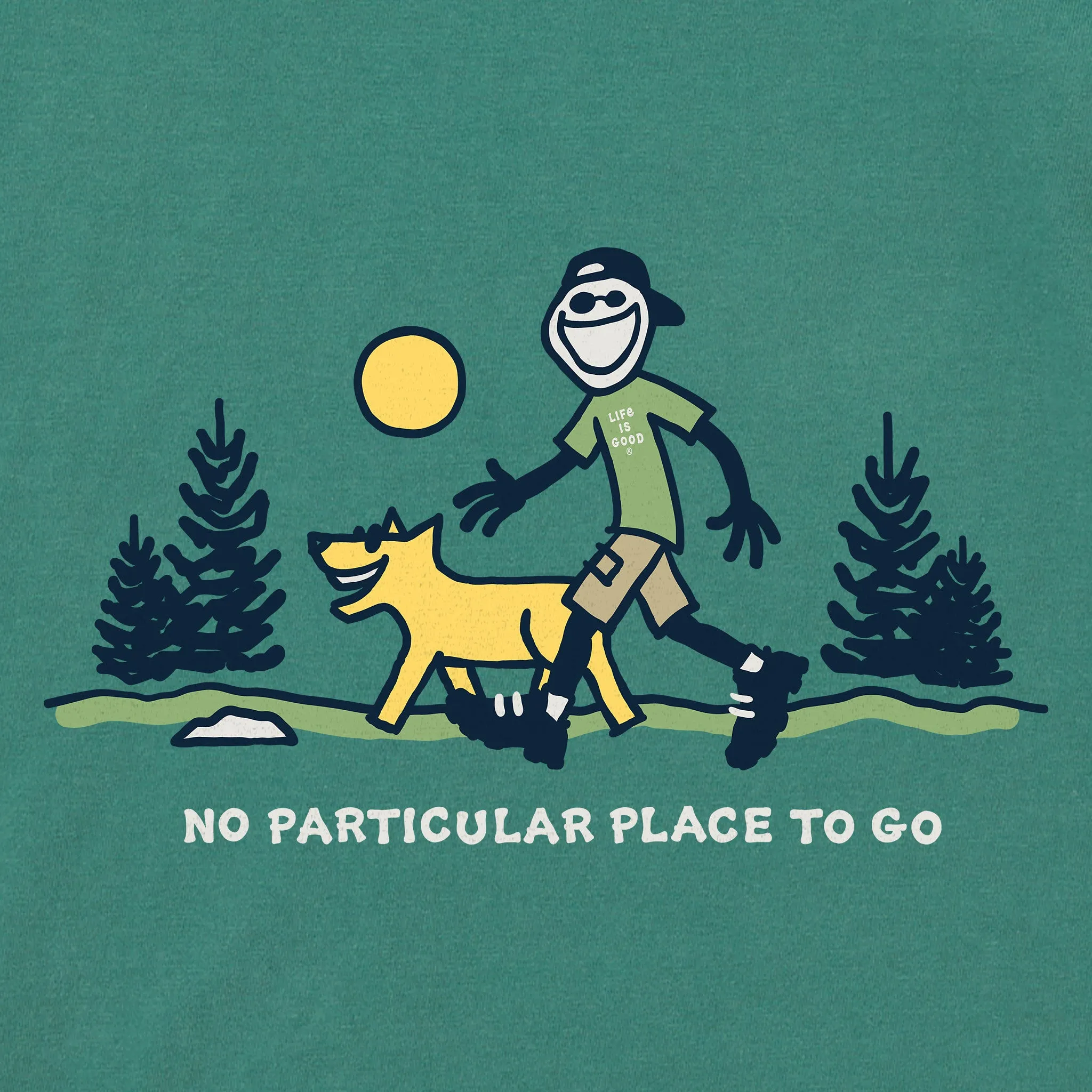 Men's No Particular Place To Go Short Sleeve Crusher Tee Life is Good