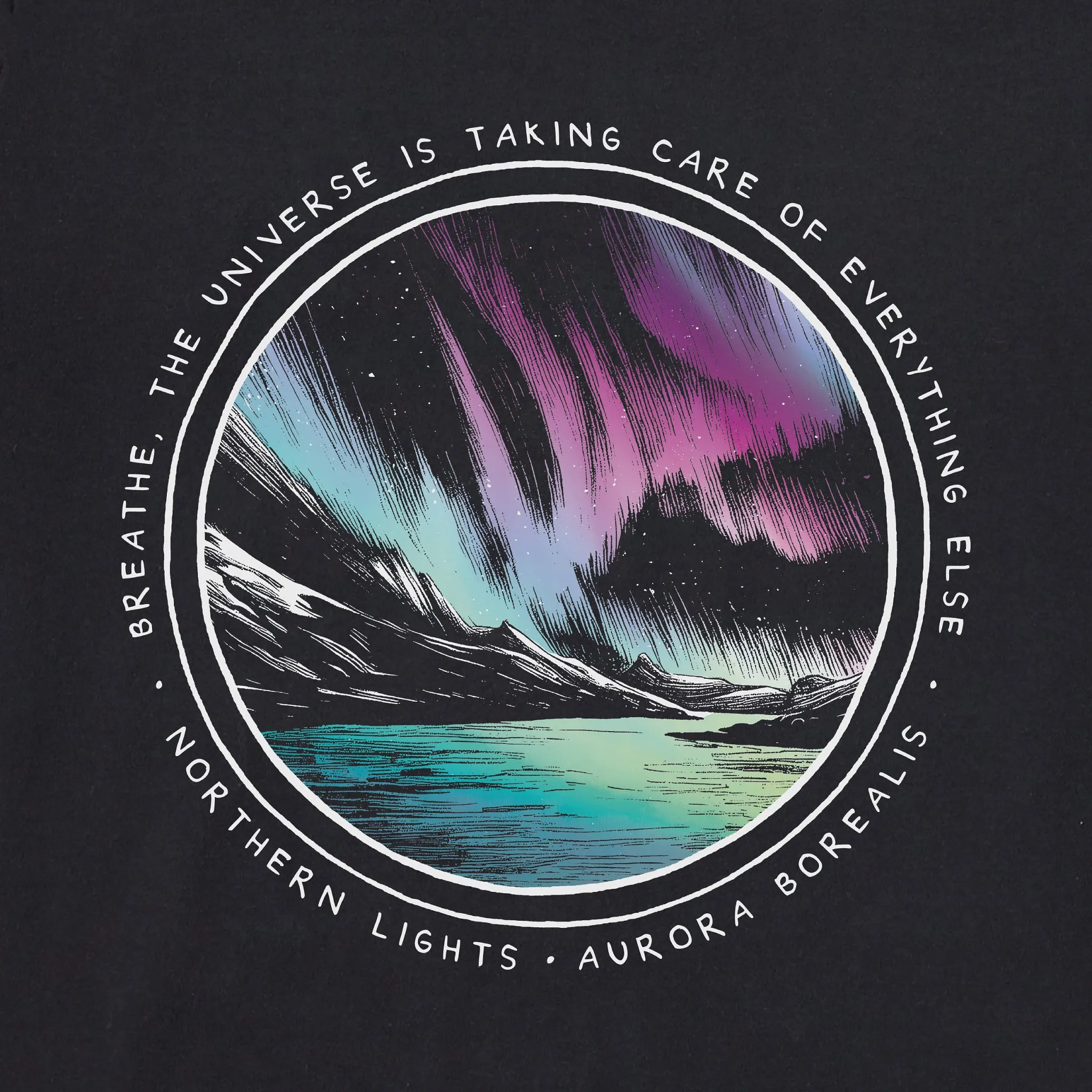 Men's Northern Lights Aurora Borealis Short Sleeve Tee Life is Good