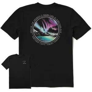 Men's Northern Lights Aurora Borealis Short Sleeve Tee Life is Good