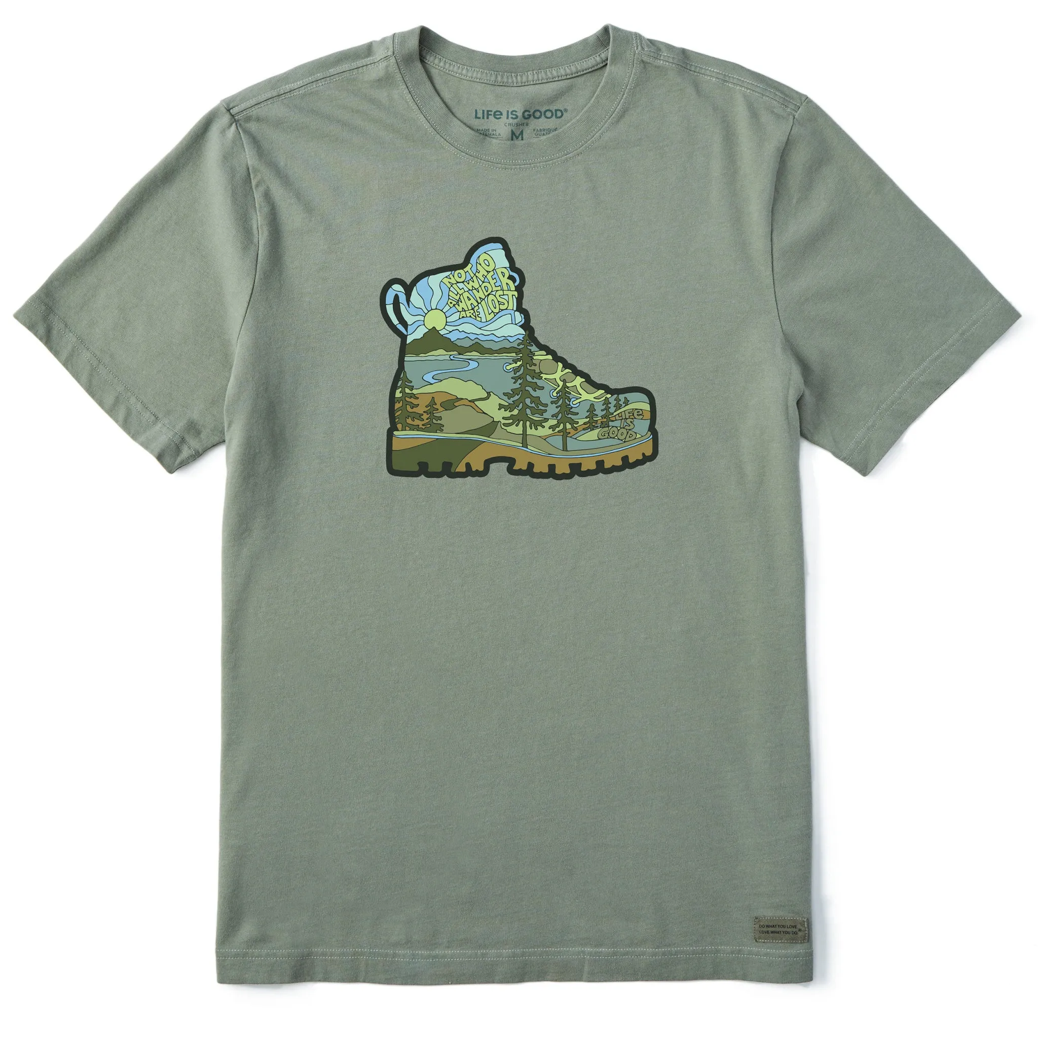 Men's Not All Who Wander Are Lost Boot Short Sleeve Crusher Tee Life is Good