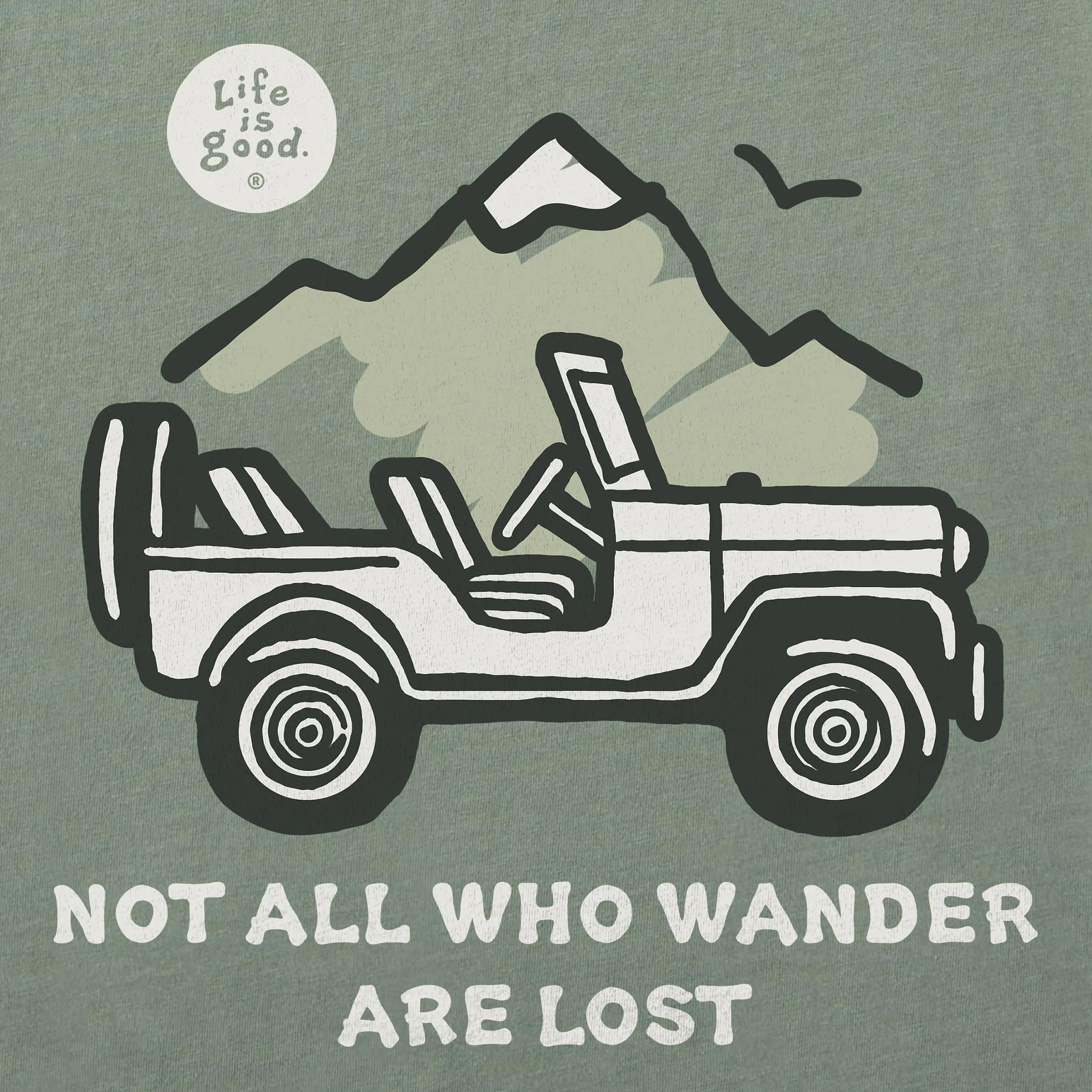 Men's Not All Who Wander Are Lost Jeep Short Sleeve Tee Life is Good