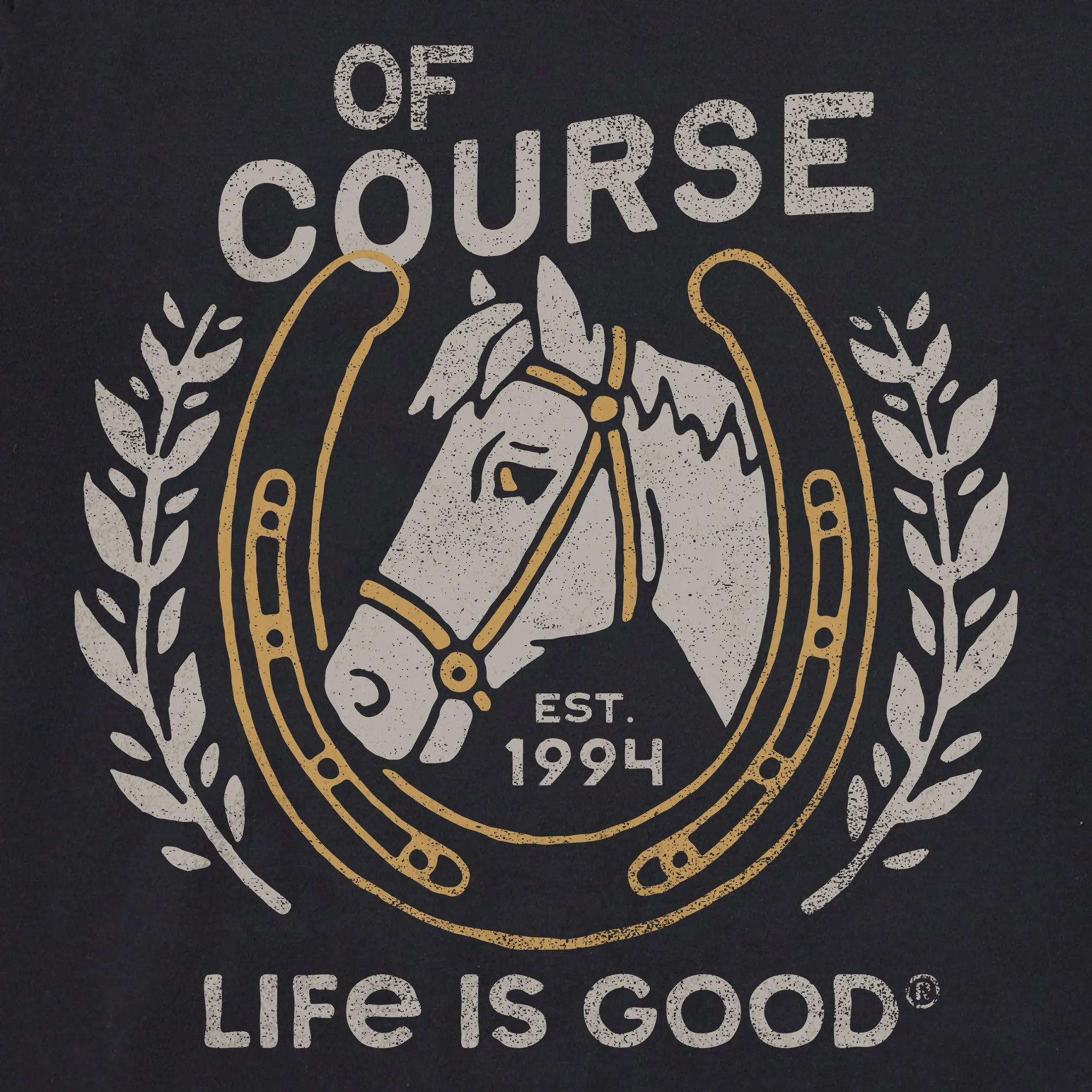 Men's Of Course Horse Short Sleeve Tee Life is Good