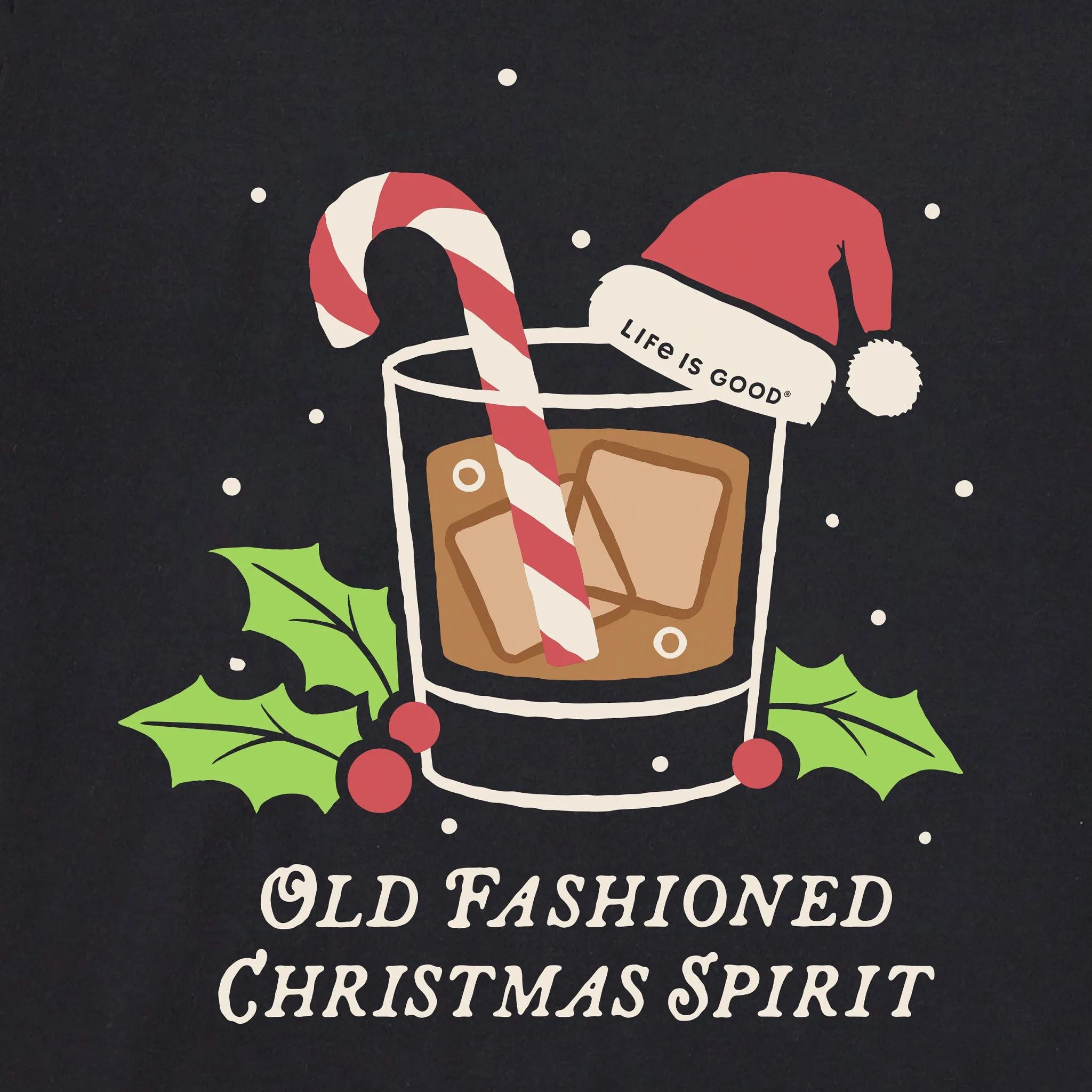 Men's Old Fashioned Christmas Spirit Long Sleeve Crusher Tee Life is Good