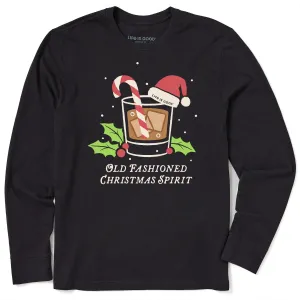Men's Old Fashioned Christmas Spirit Long Sleeve Crusher Tee Life is Good