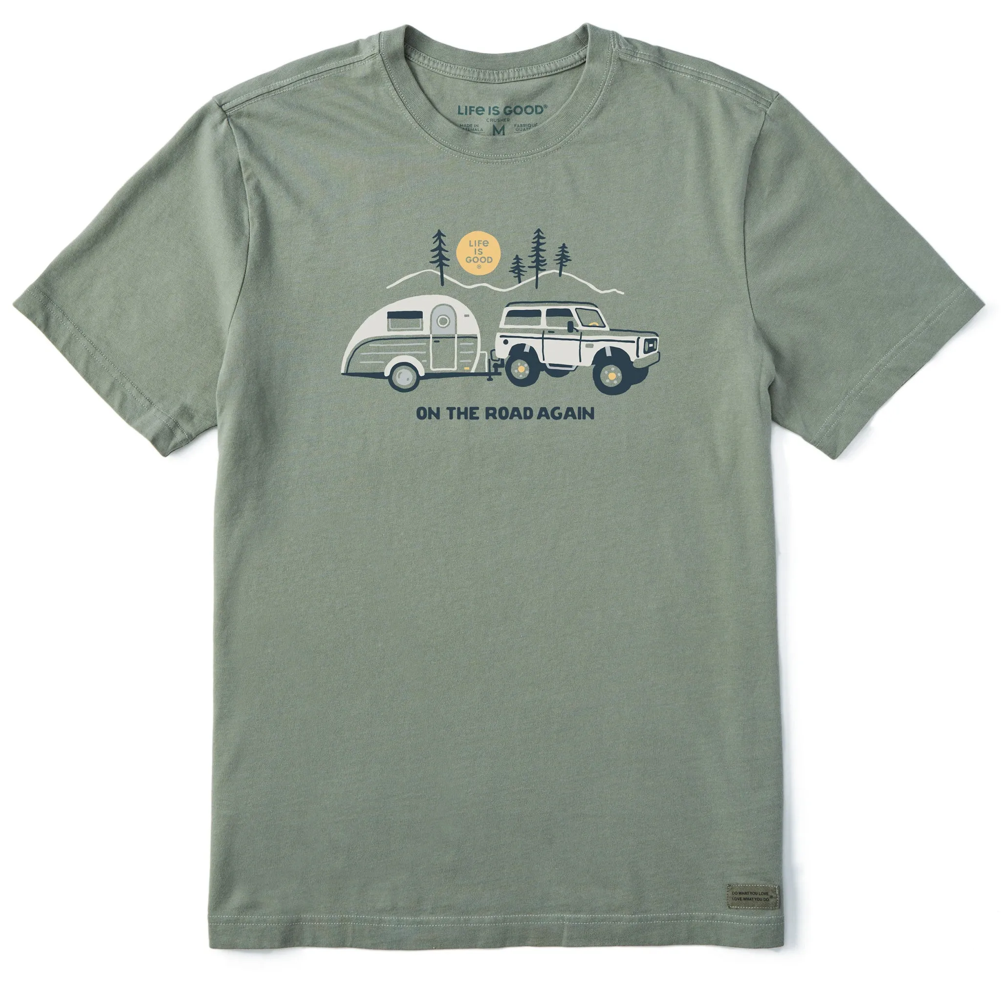 Men's On the Road Again Camper Short Sleeve Crusher Tee Life is Good