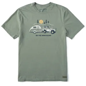 Men's On the Road Again Camper Short Sleeve Crusher Tee Life is Good