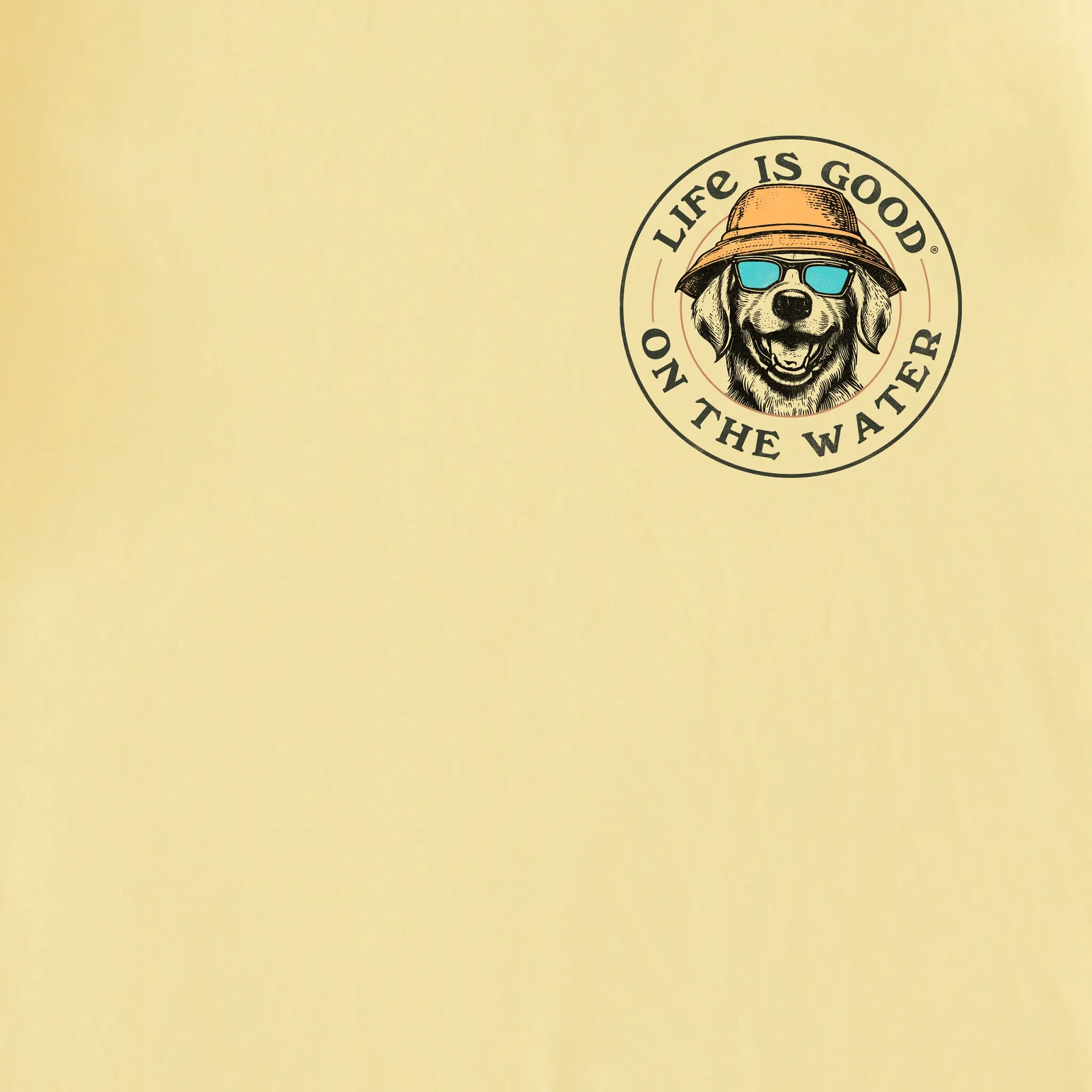 Men's On the Water Bucket Dog Short Sleeve Crusher Tee Life is Good