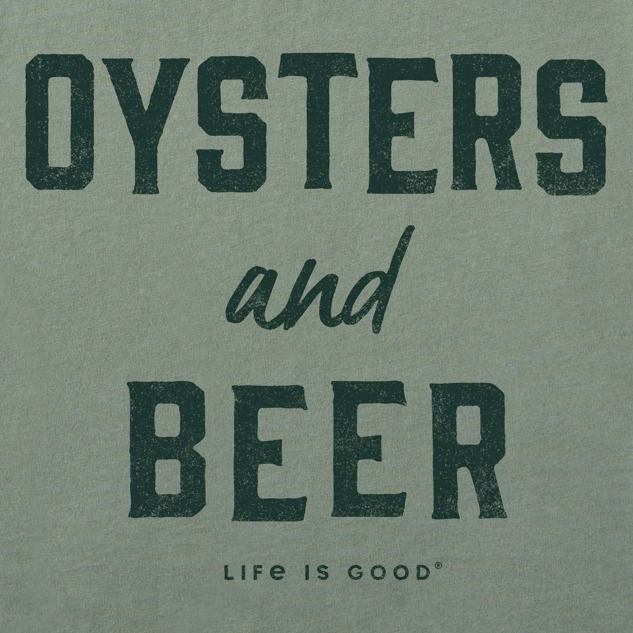 Men's Oysters and Beer Short Sleeve Tee Life is Good