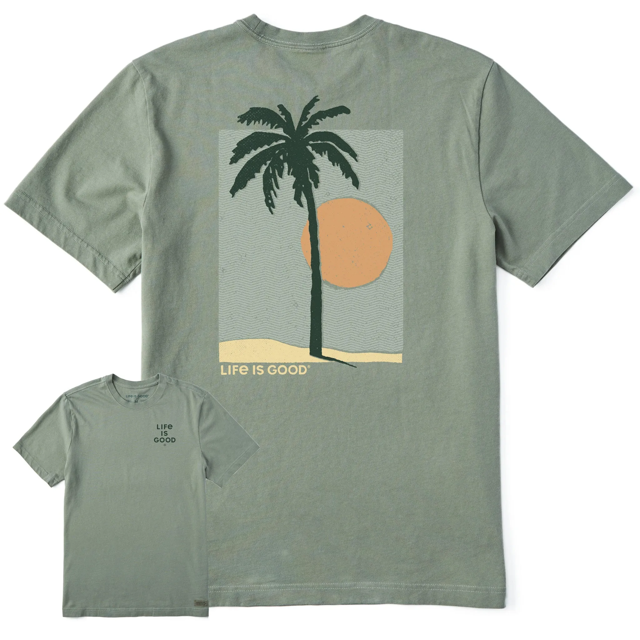 Men's Palm Tree Beach Short Sleeve Tee Life is Good