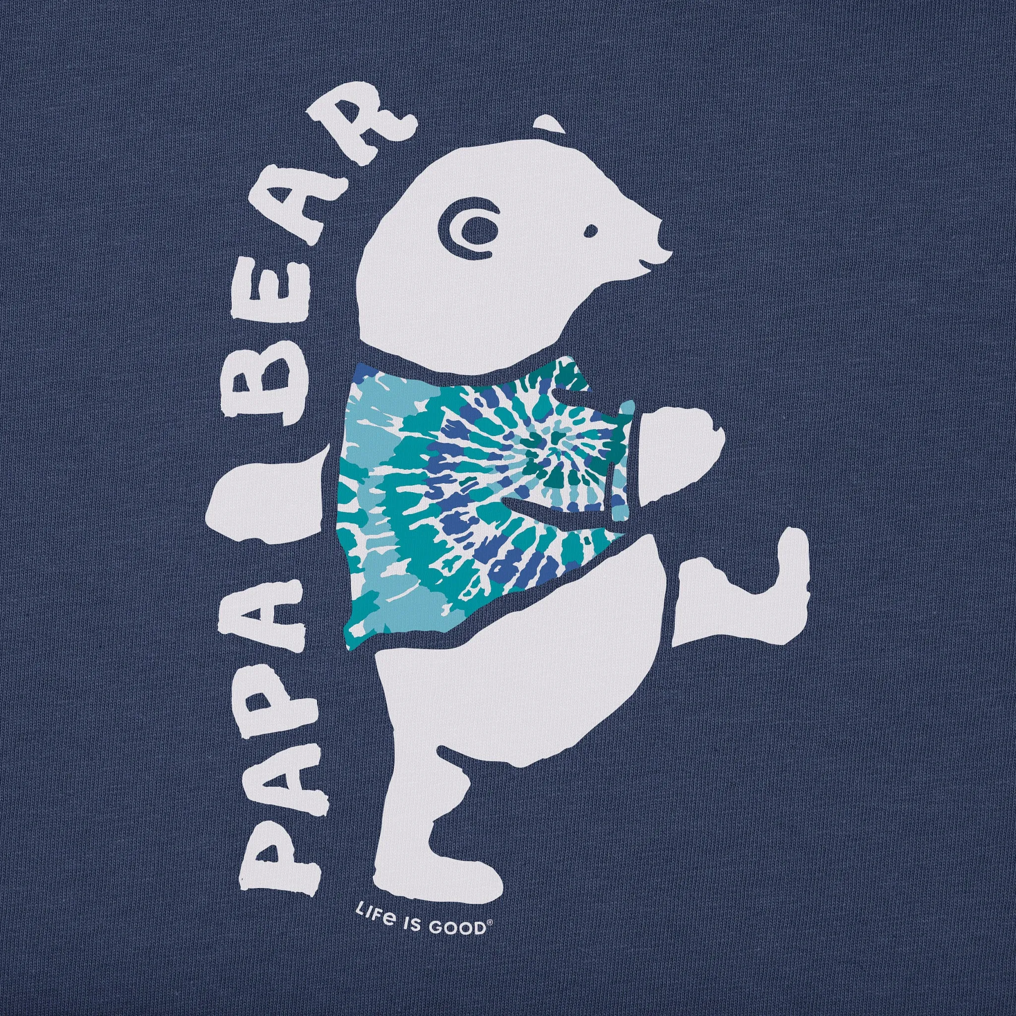 Men's Papa Bear Tie Dye Short Sleeve Crusher Tee Life is Good
