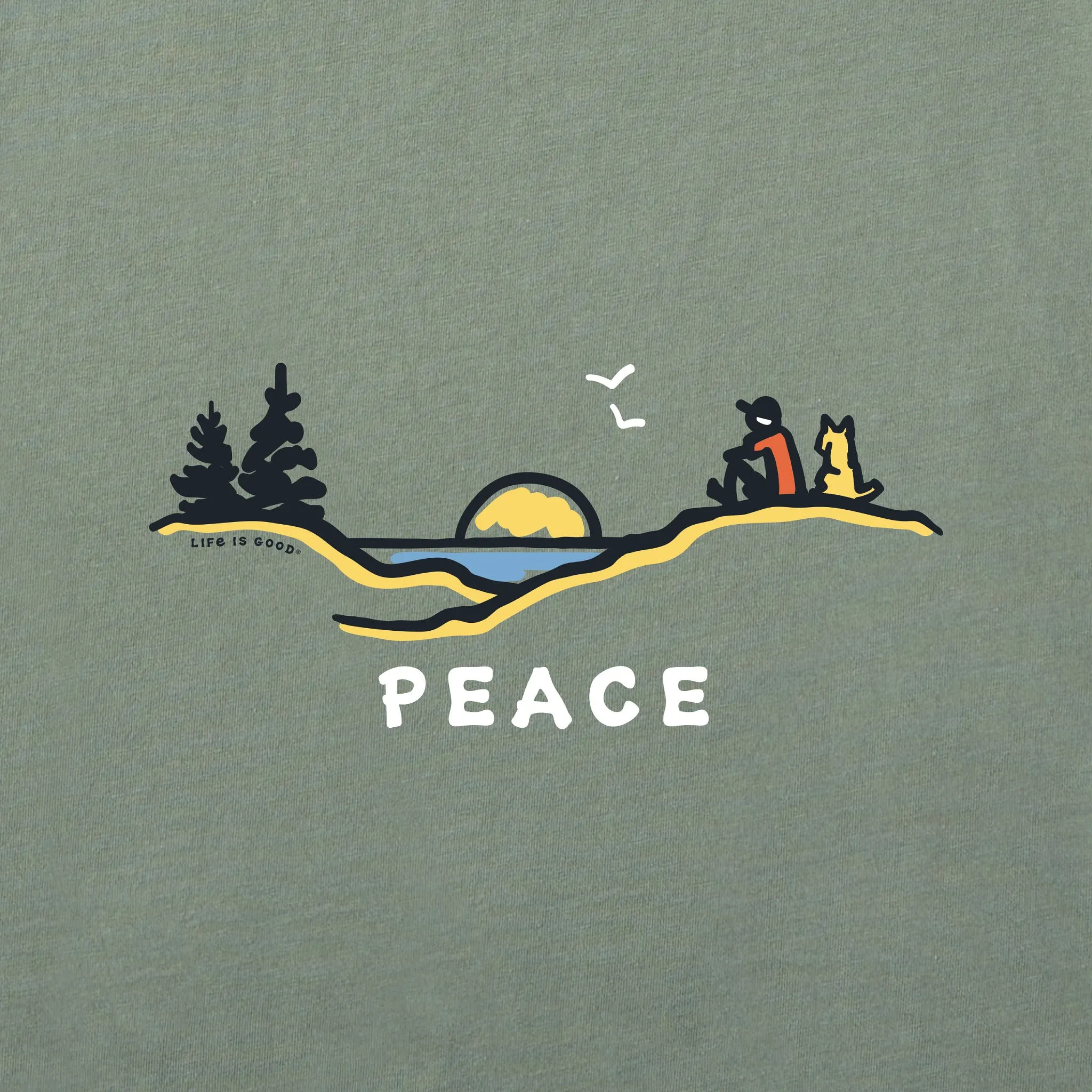 Men's Peace Beach Sunrise Short Sleeve Crusher Tee Life is Good