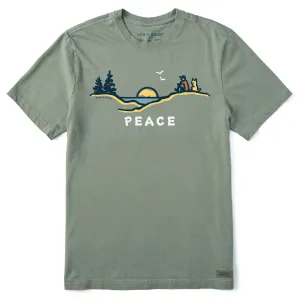 Men's Peace Beach Sunrise Short Sleeve Crusher Tee Life is Good