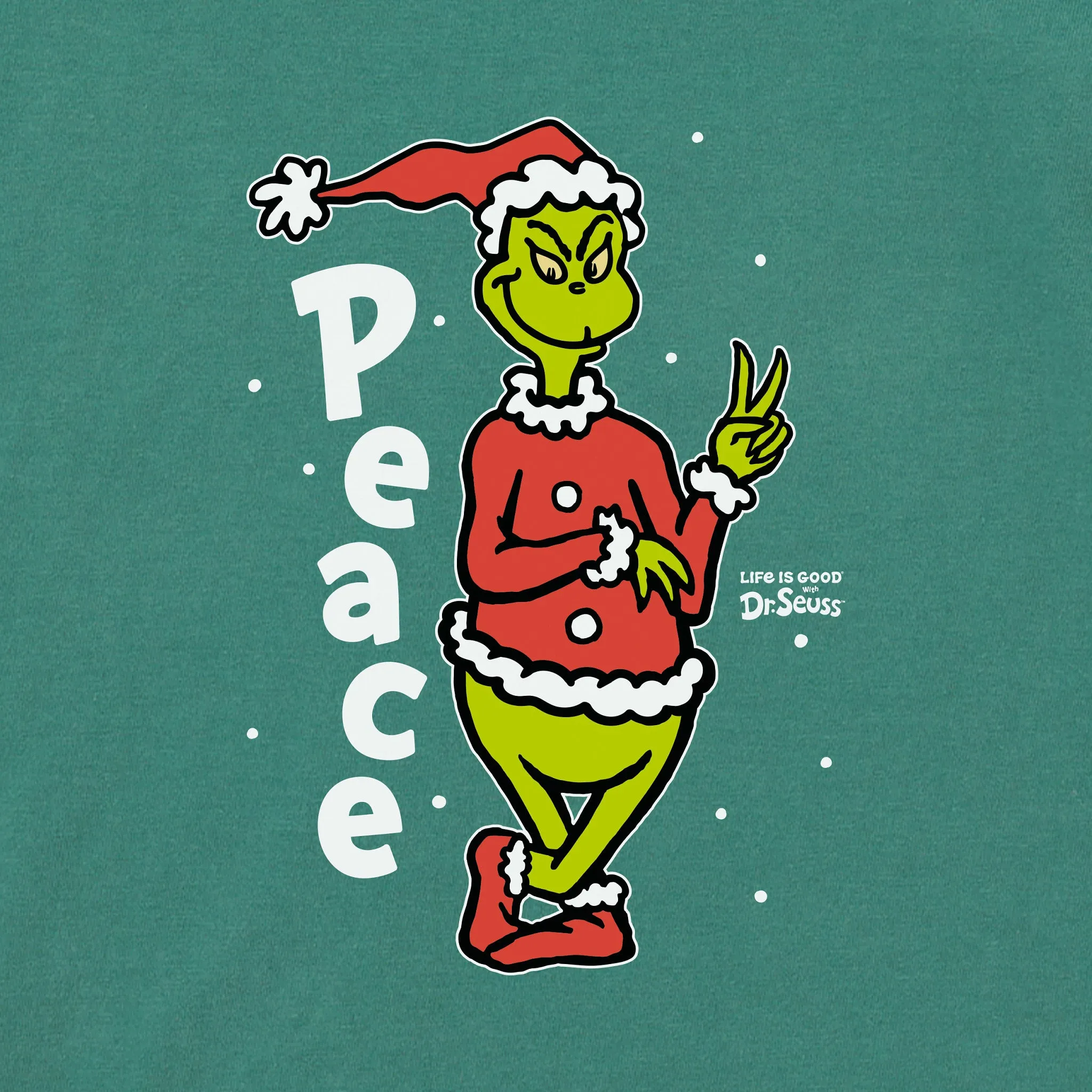 Men's Peace Grinch Long Sleeve Crusher Tee Life is Good