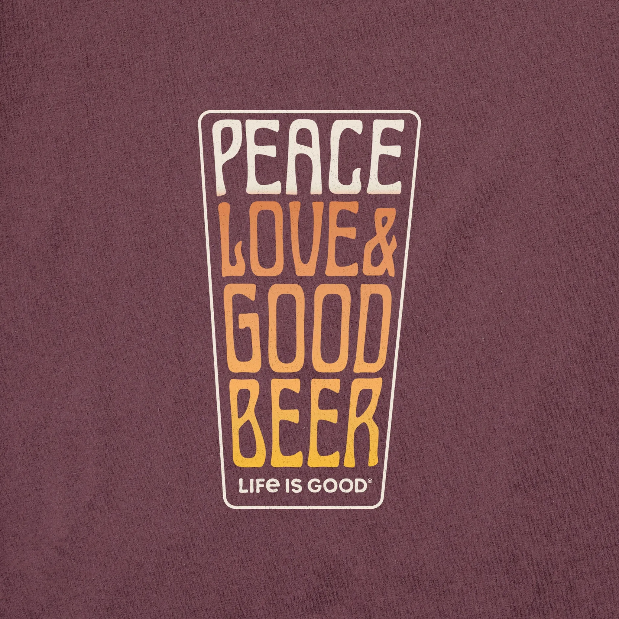 Men's Peace Love & Good Beer Short Sleeve Crusher Tee Life is Good