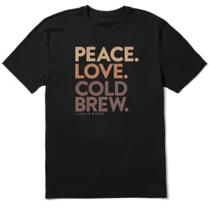 Men's Peace Love Cold Brew Short Sleeve Tee Life is Good