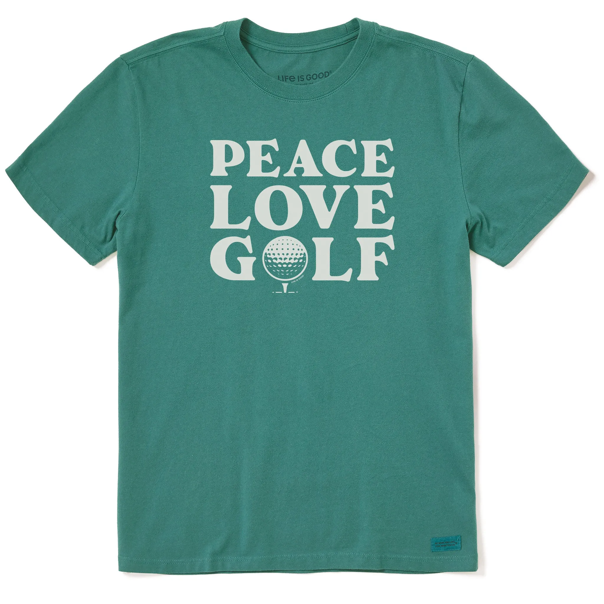 Men's Peace Love Golf Short Sleeve Crusher Tee Life is Good